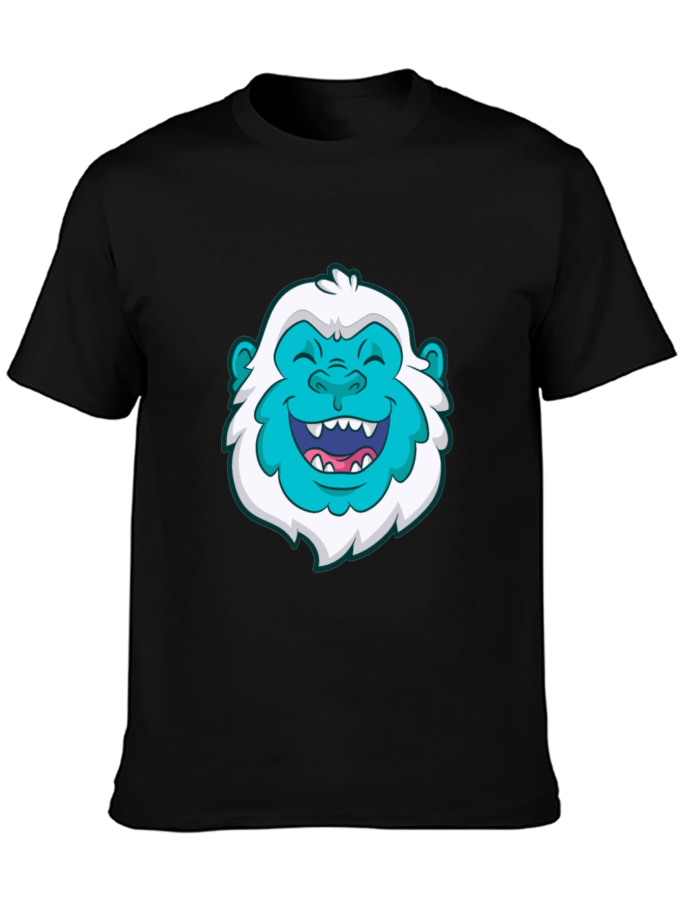 Black Fun Bigfoot Graphic Tee - Black Cotton T-Shirt view 3