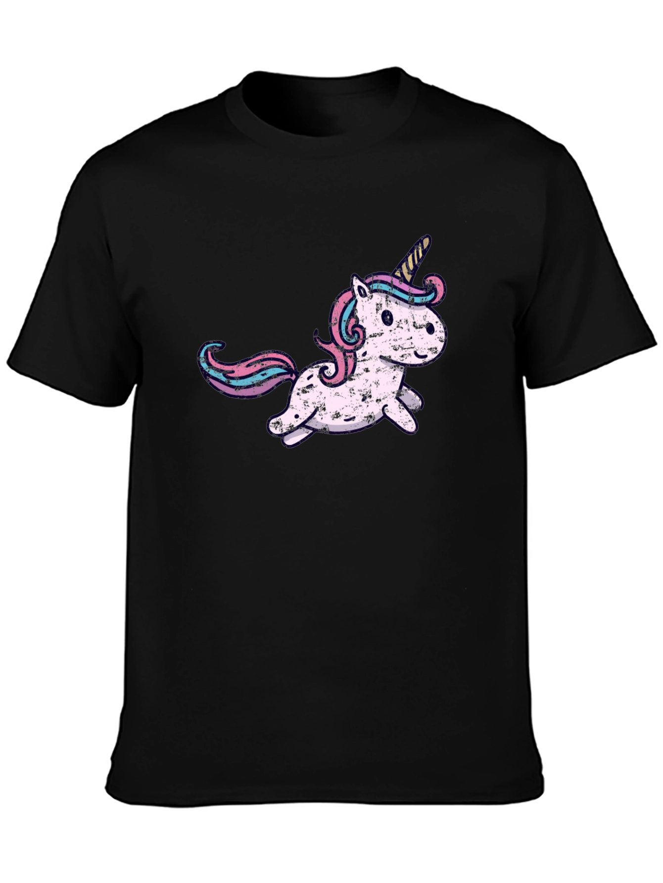 Black Unicorn Graphic Tee - Men's Black T-Shirt view 3