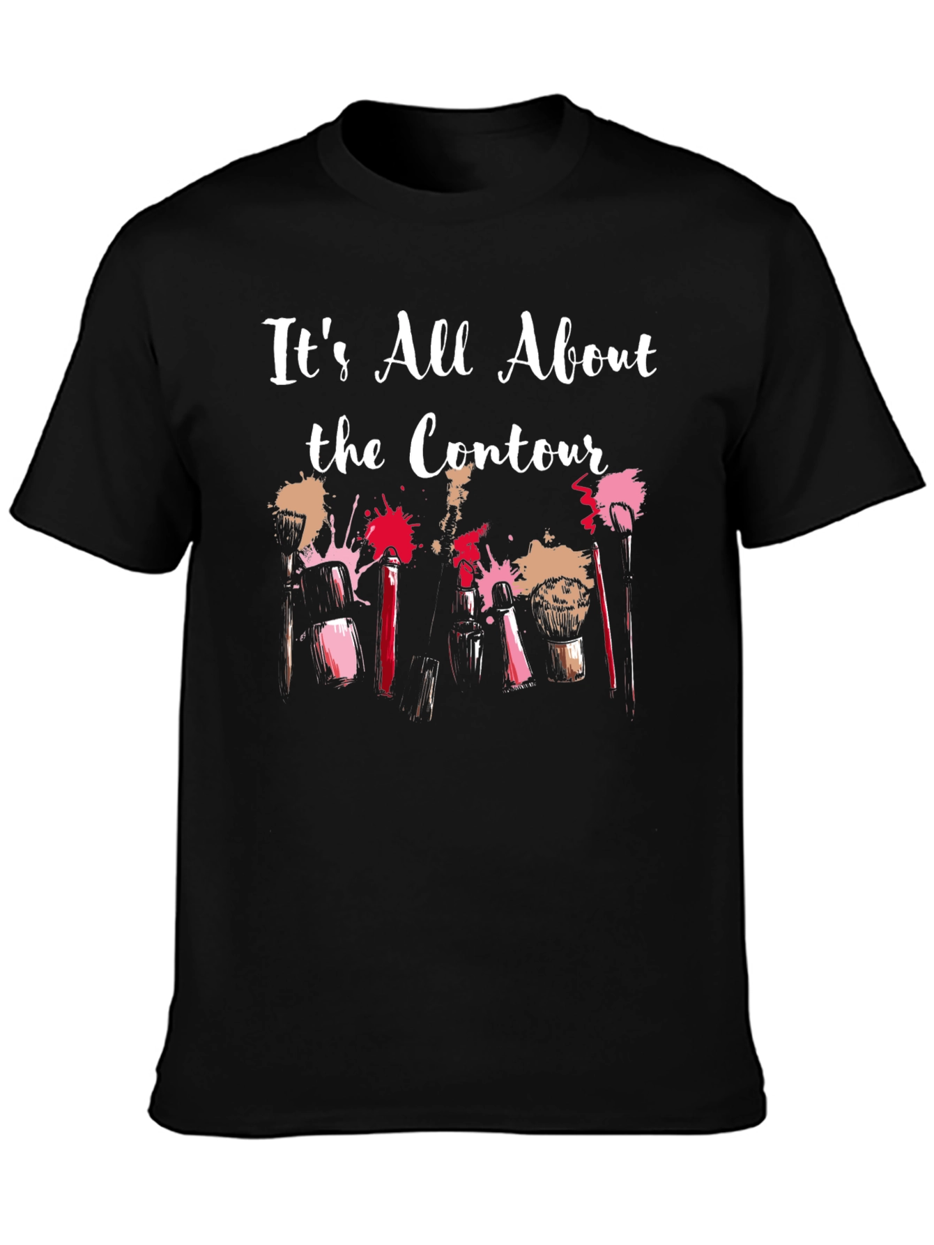 Black It's All About the Contour Makeup T-Shirt view 3