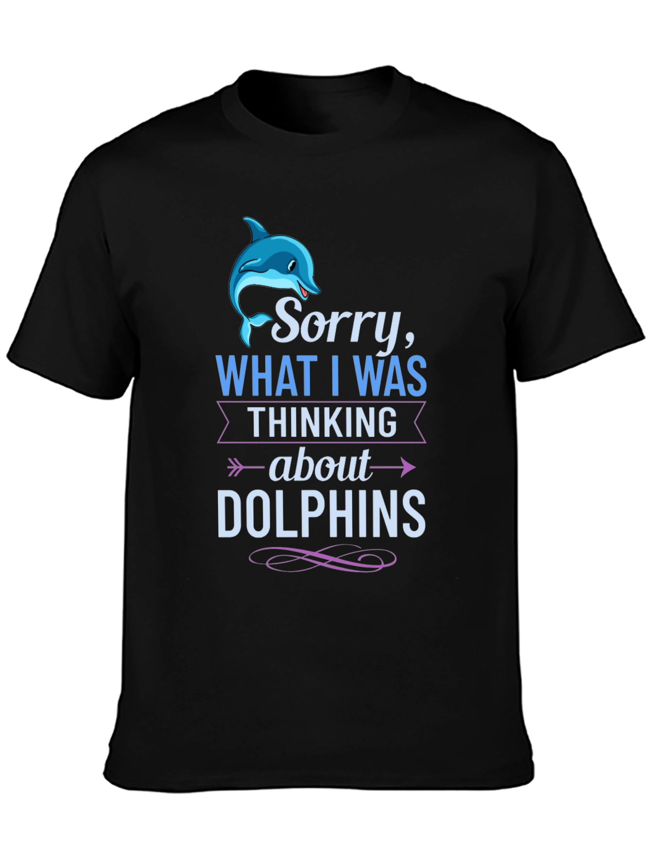 Black Dolphin Mind T-Shirt Funny Ocean Lover Tee view 3