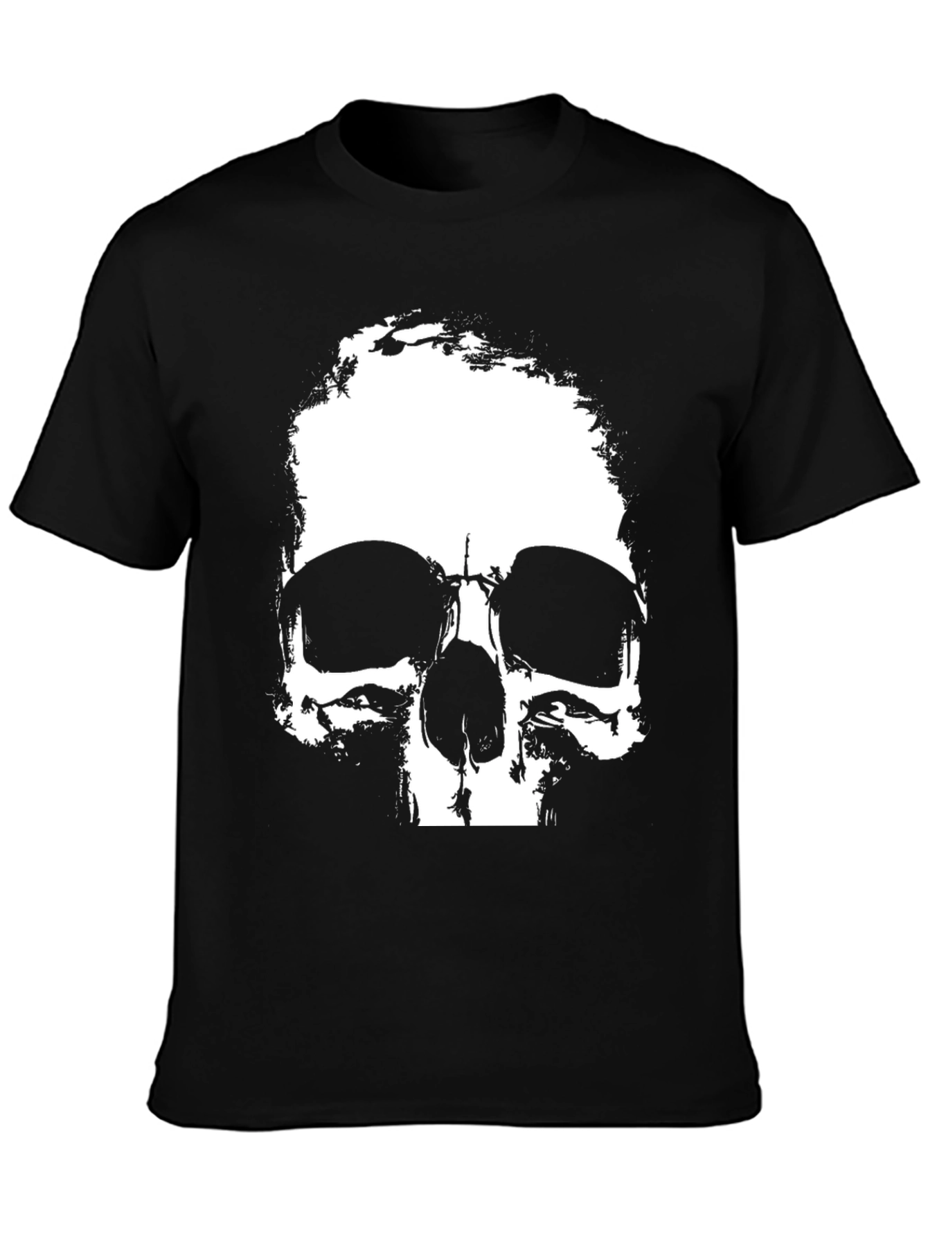 Black Skull Graphic Print Black T-Shirt view 3