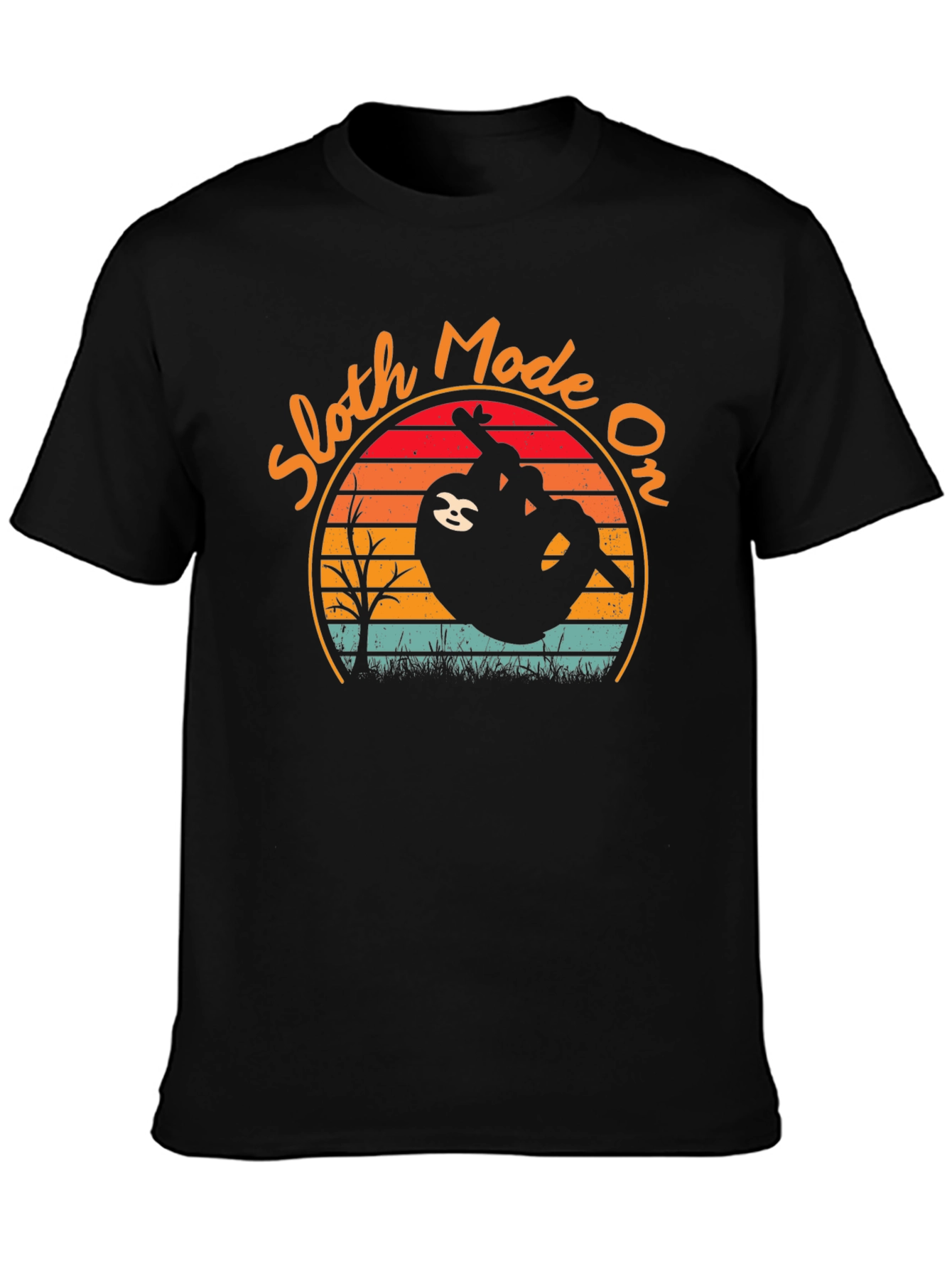 Black Sloth Mode On T-Shirt - Relaxed Style view 3
