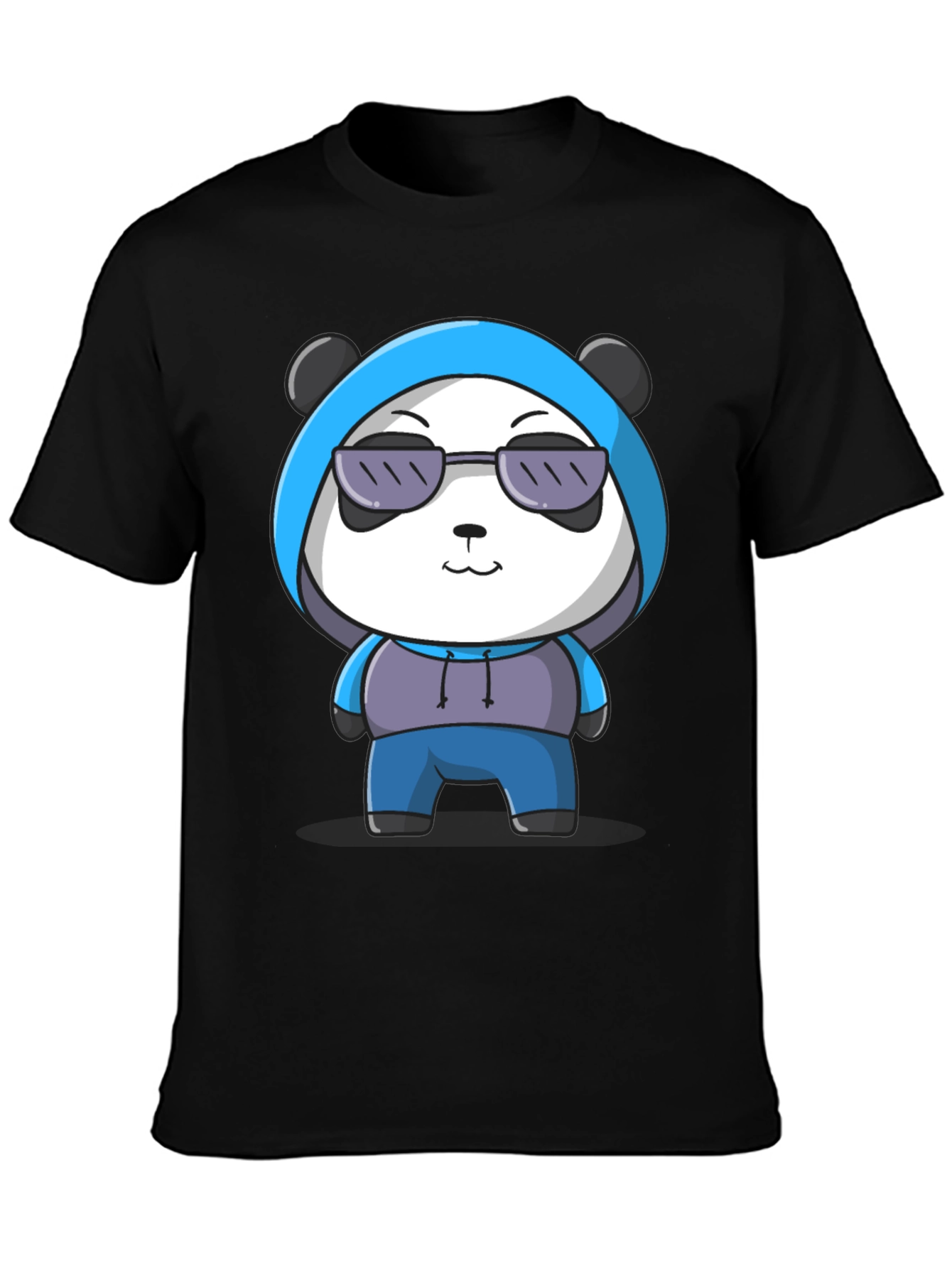 Black Cool Panda Graphic Tee - Casual Black T-Shirt view 3