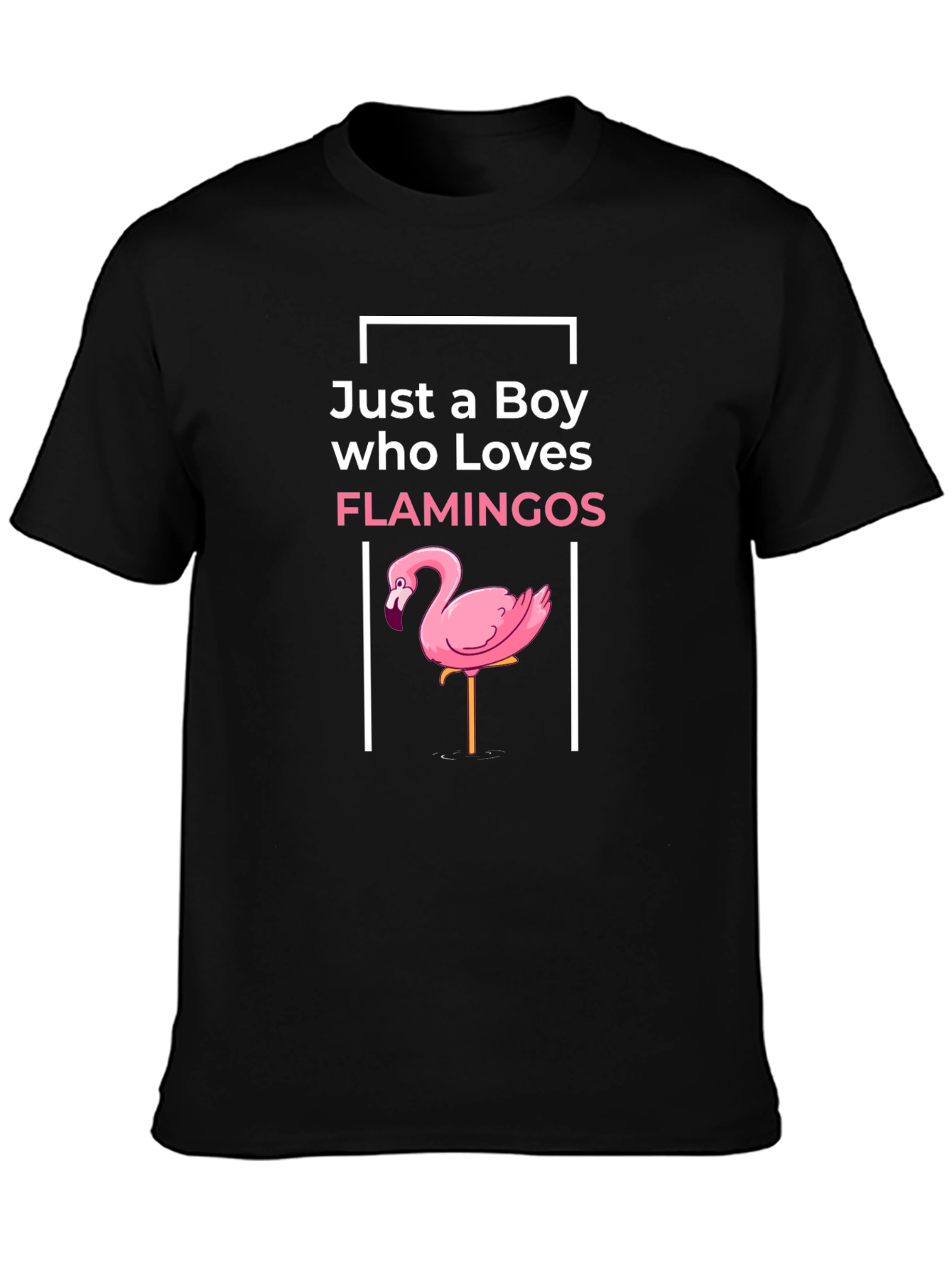 Black Boy Who Loves Flamingos Graphic Tee view 3