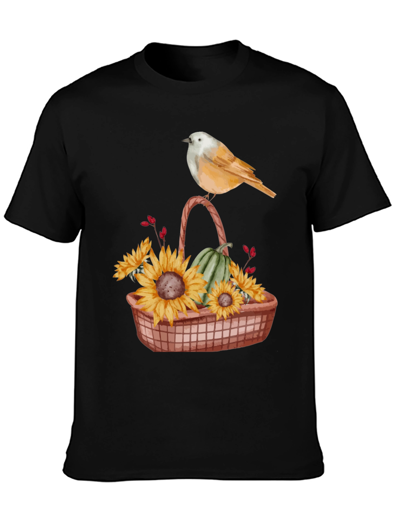 Bird & Basket of Sunflowers Graphic Tee - 3