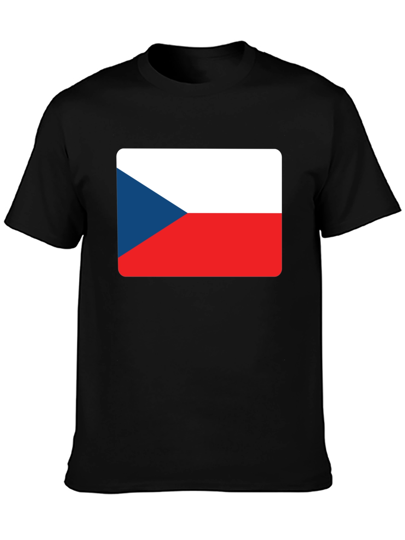 Black Czech Republic Flag T-Shirt view 3