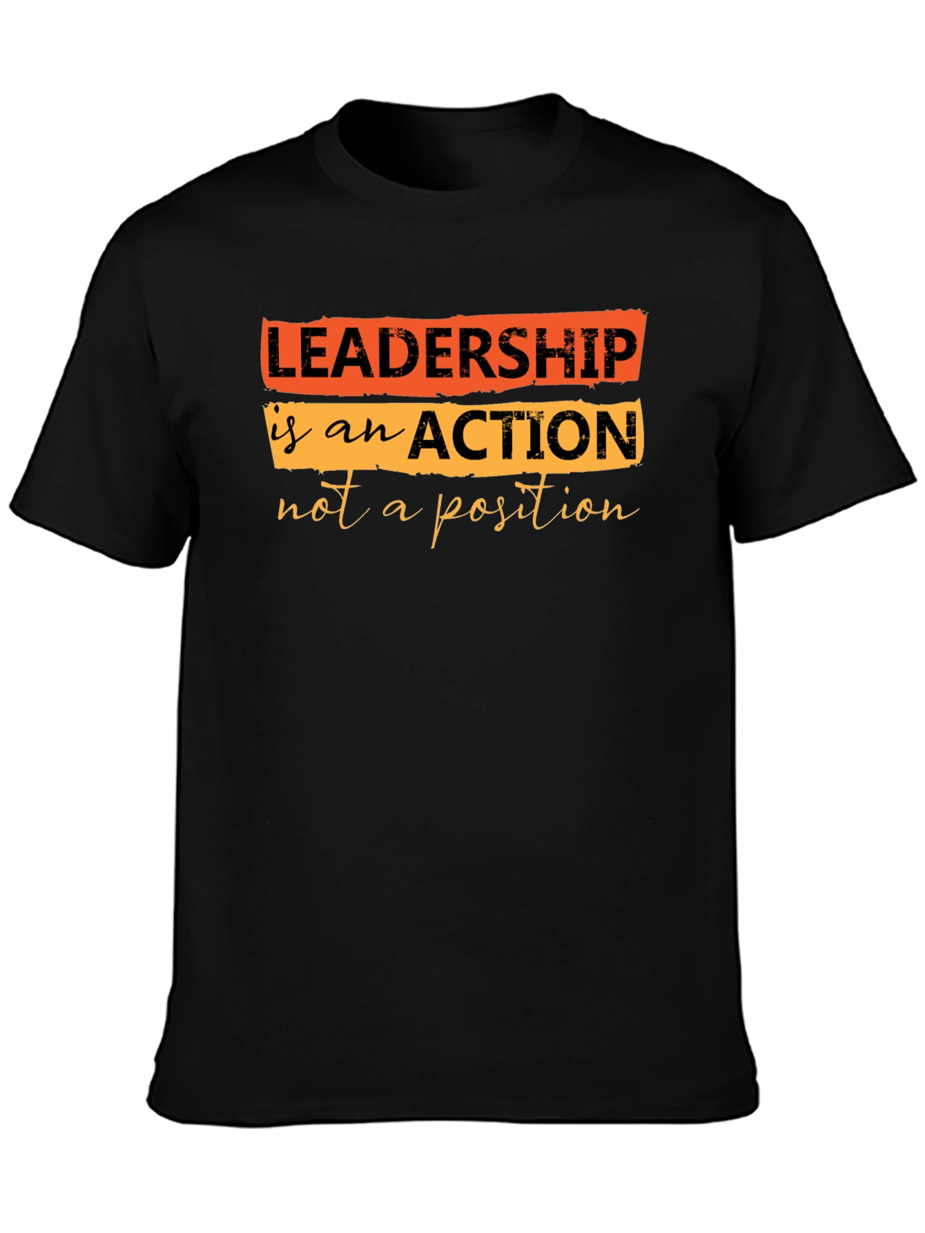 Black Leadership Quote T-Shirt - Black view 3