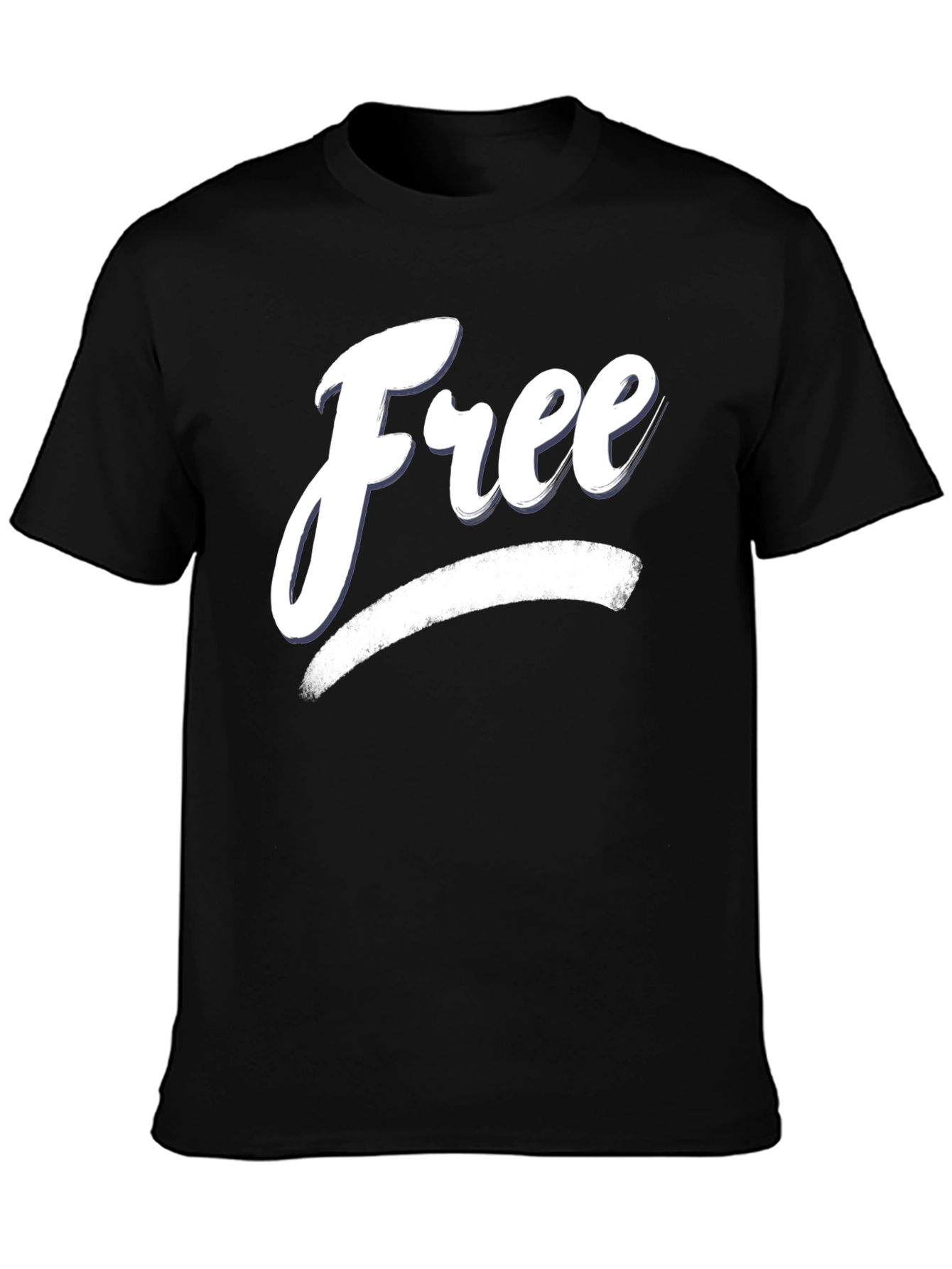 Black Free T-Shirt - Stylish Black Cotton Blend Tee view 3
