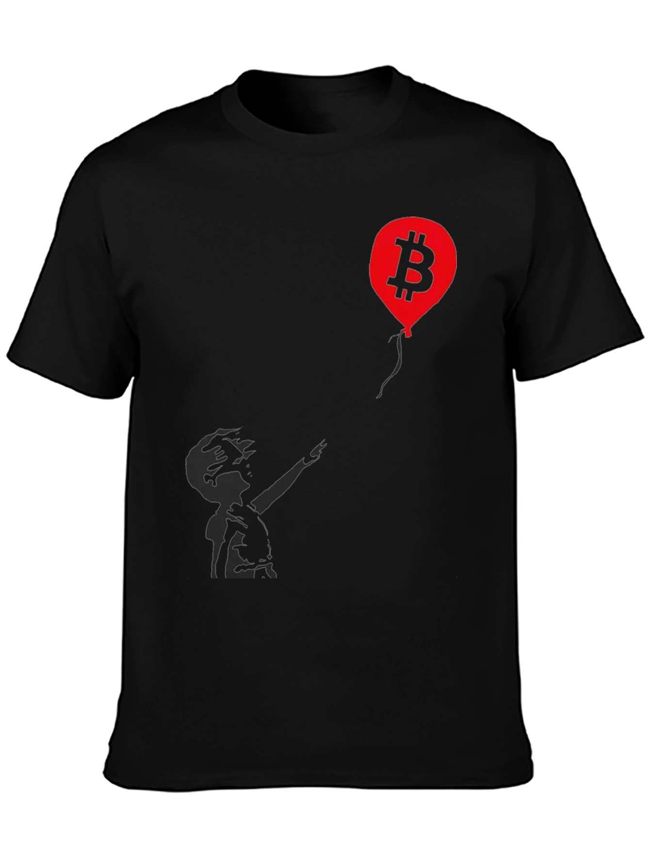 Black Bitcoin Balloon Graphic Tee - Crypto T-Shirt view 3