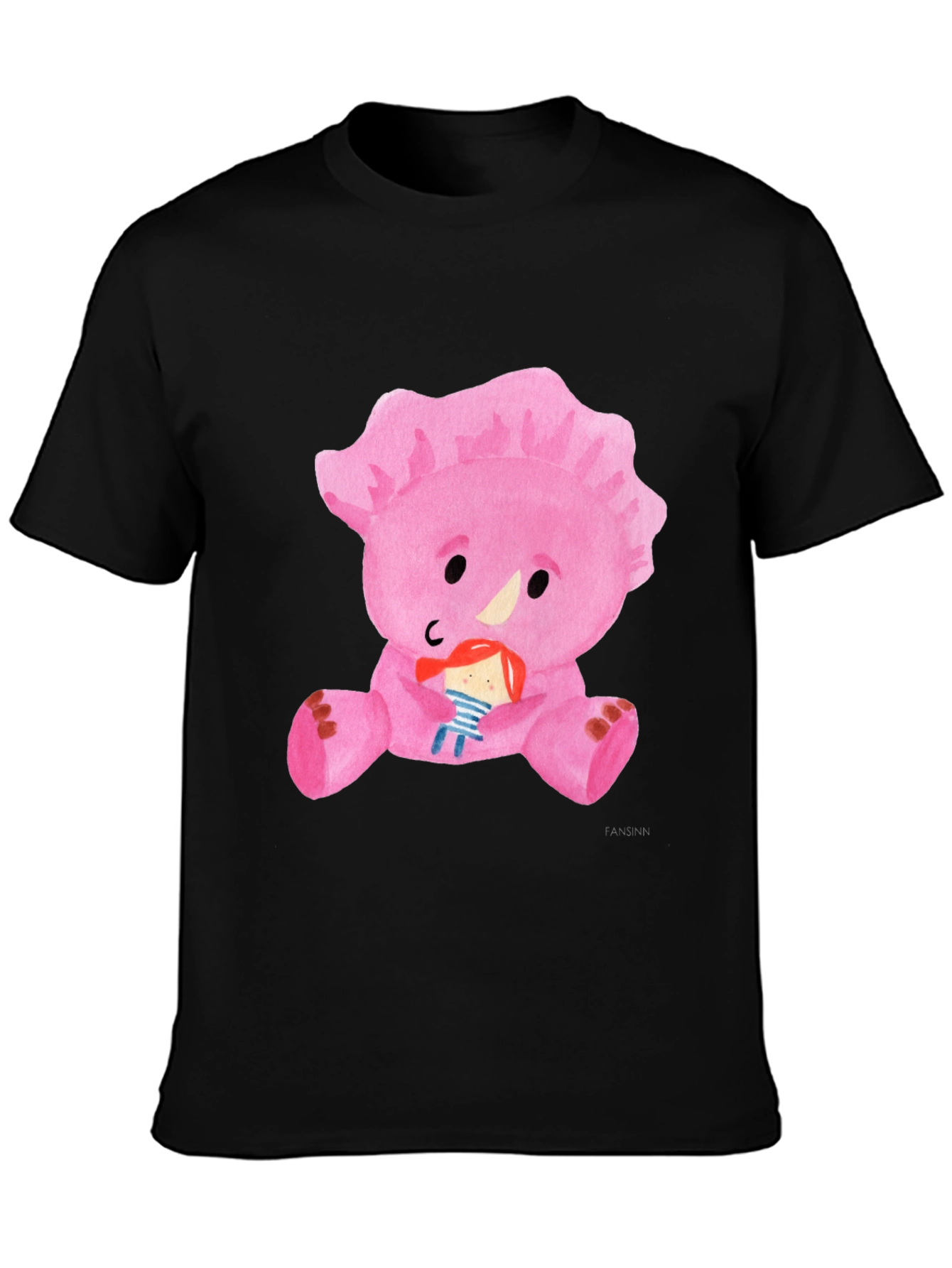 Black Pink Dinosaur T-Shirt view 3