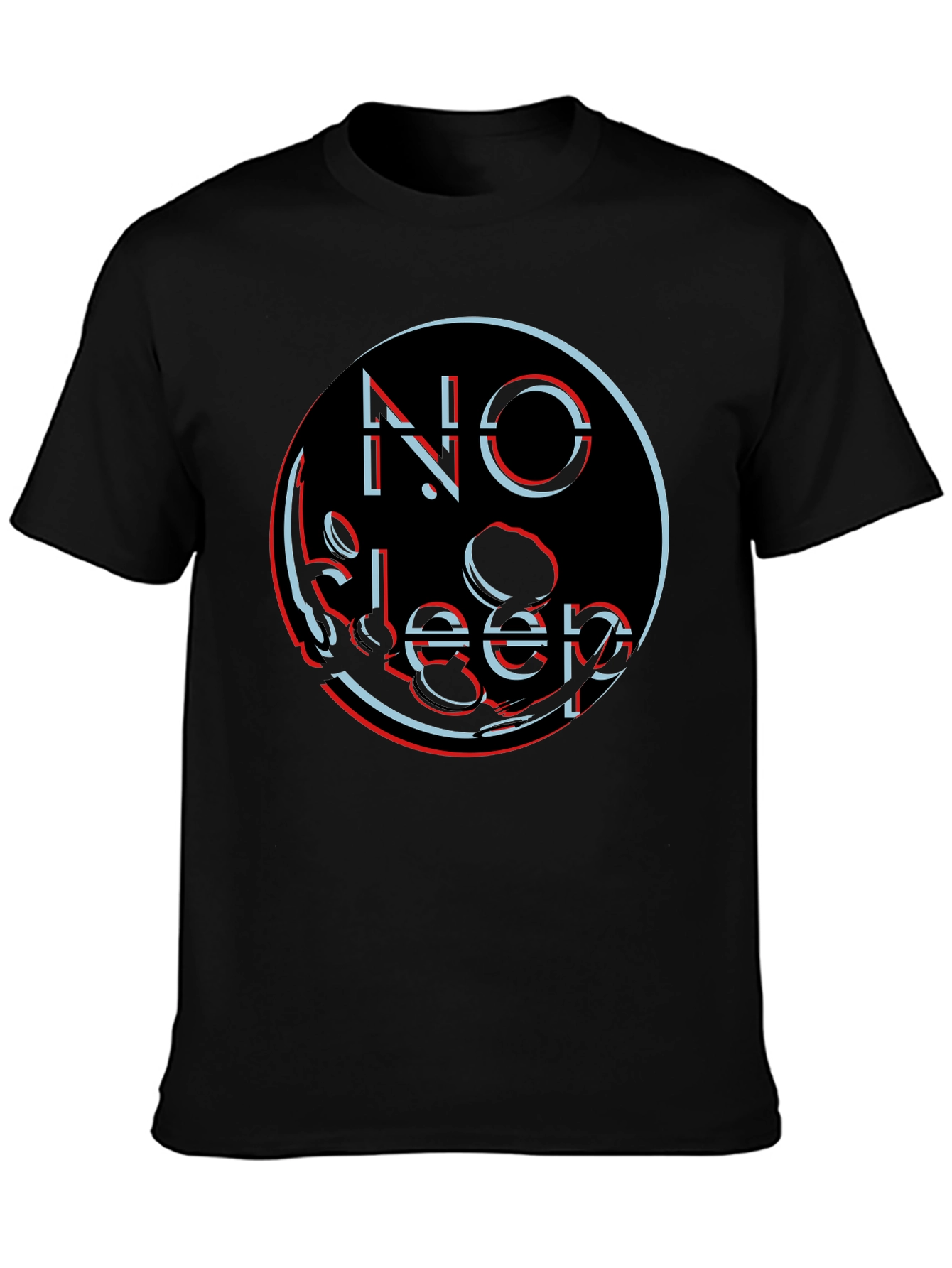 Black No Sleep Graphic Tee - Black Cotton Blend Shirt view 3