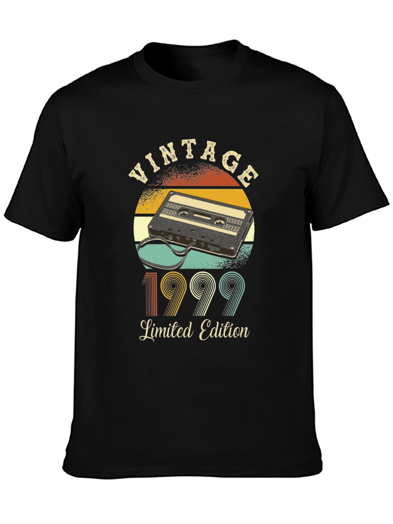 Black Vintage 1999 Limited Edition Cassette Tape T-Shirt view 3