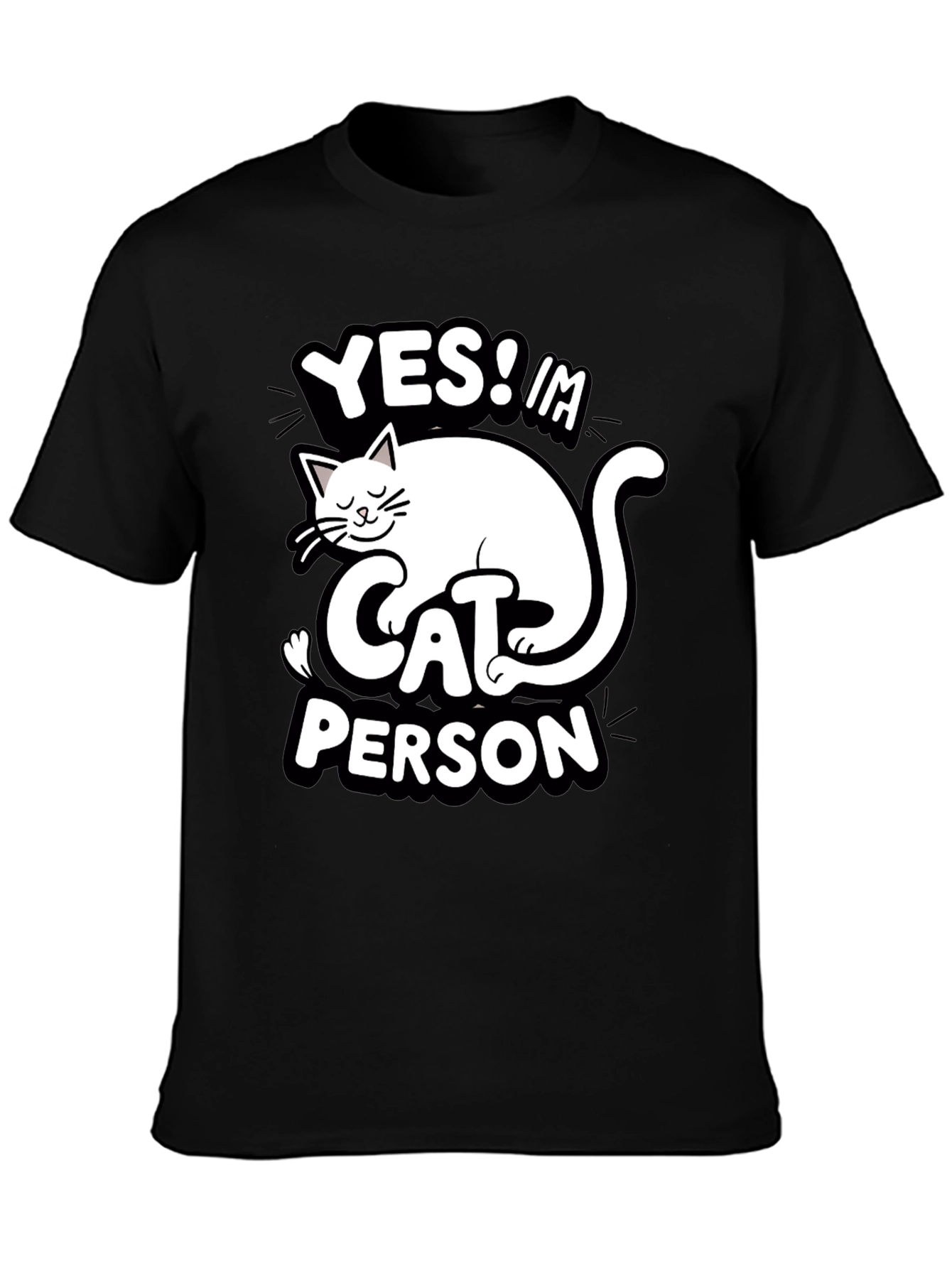 Black Yes! I'm Cat Person Graphic Tee view 3