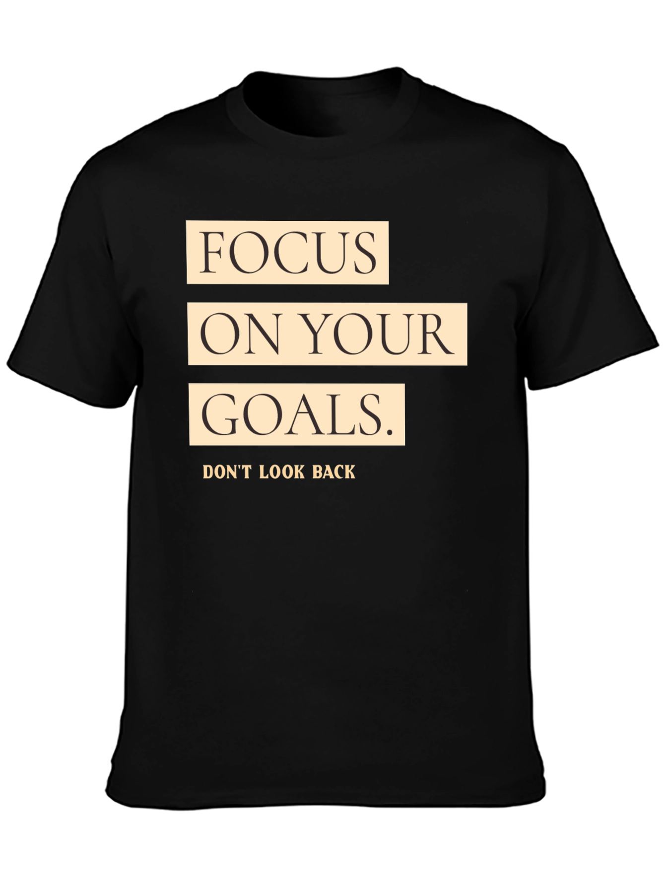 Black Focus on Your Goals Black Graphic T-Shirt view 3
