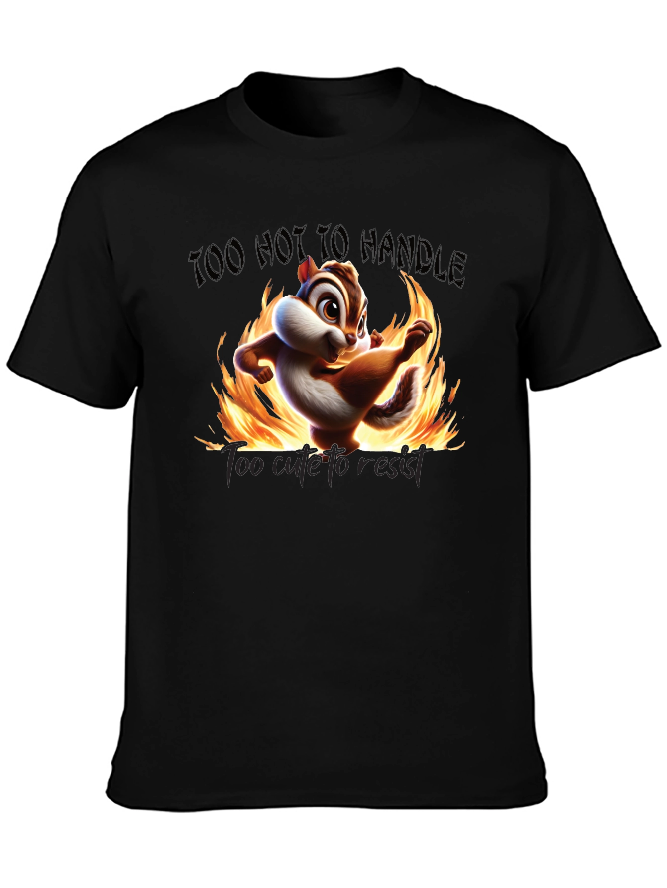 Black Too Hot To Handle Chipmunk Graphic Tee view 3