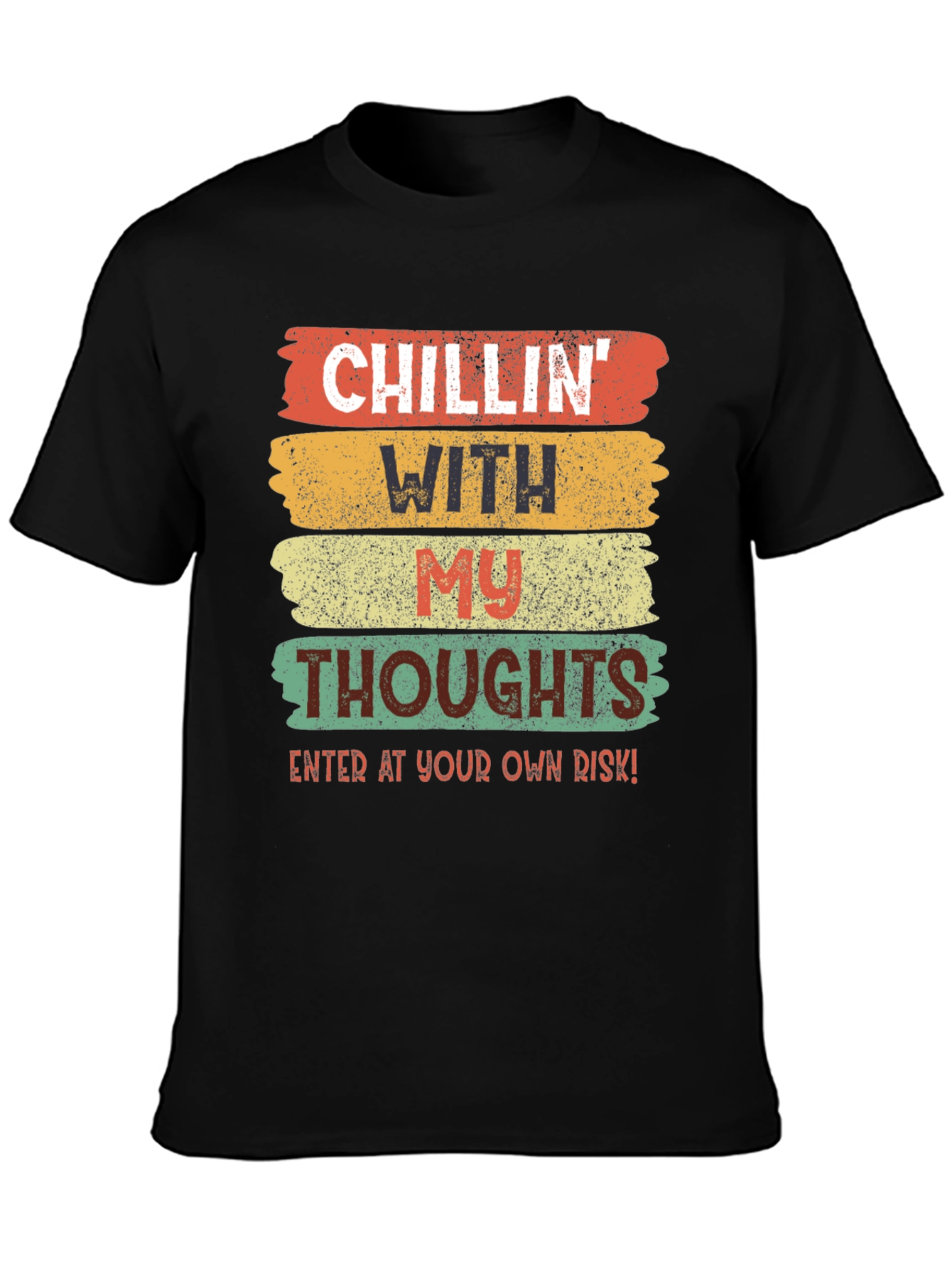 Black Chillin' With My Thoughts Graphic Tee view 3