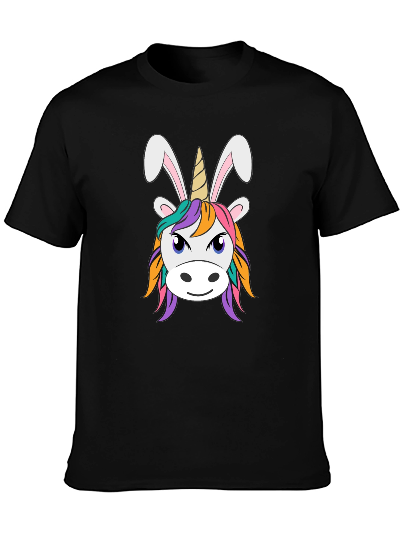Black Unicorn Bunny T-Shirt - Fun Graphic Tee view 3