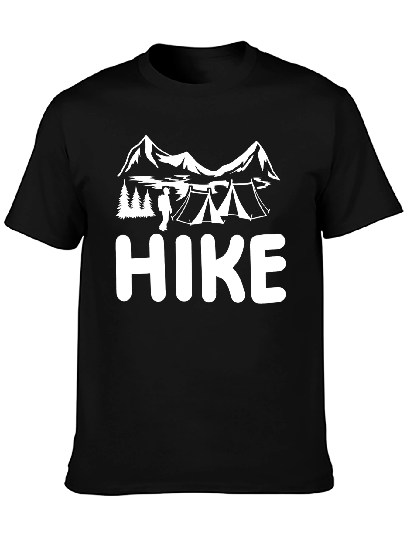 Black Hike Adventure T-Shirt - Black Cotton Tee view 3