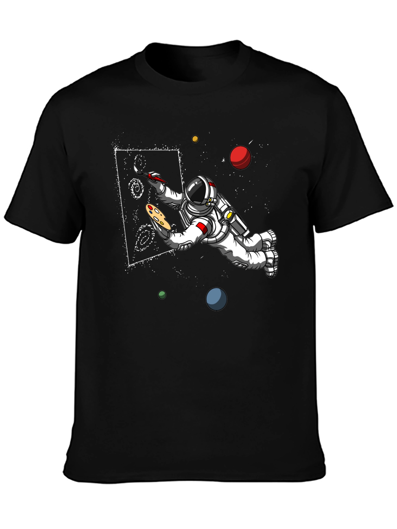 Black Astronaut Artist Graphic T-Shirt view 3