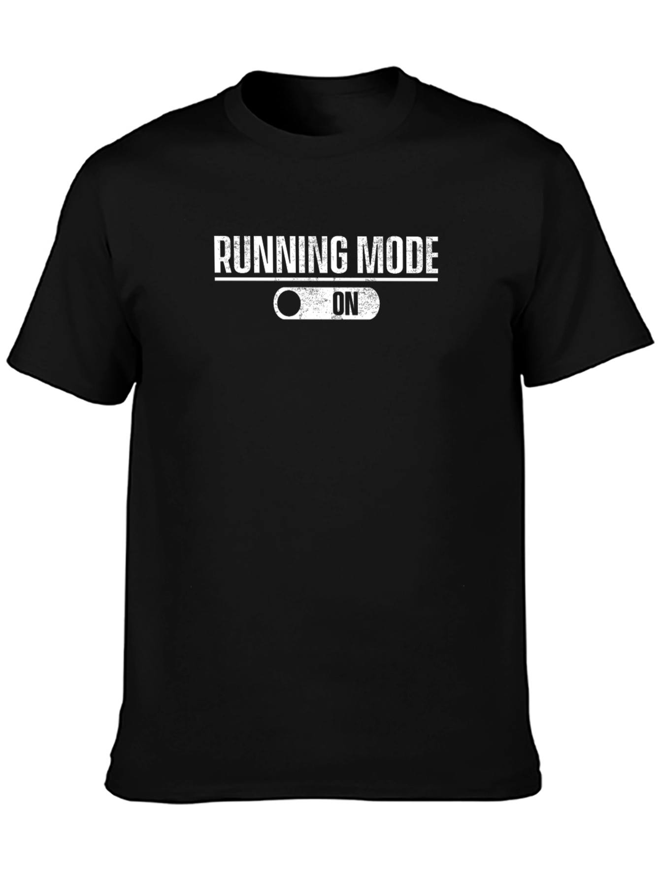 Black Running Mode ON - Funny Workout T-Shirt view 3