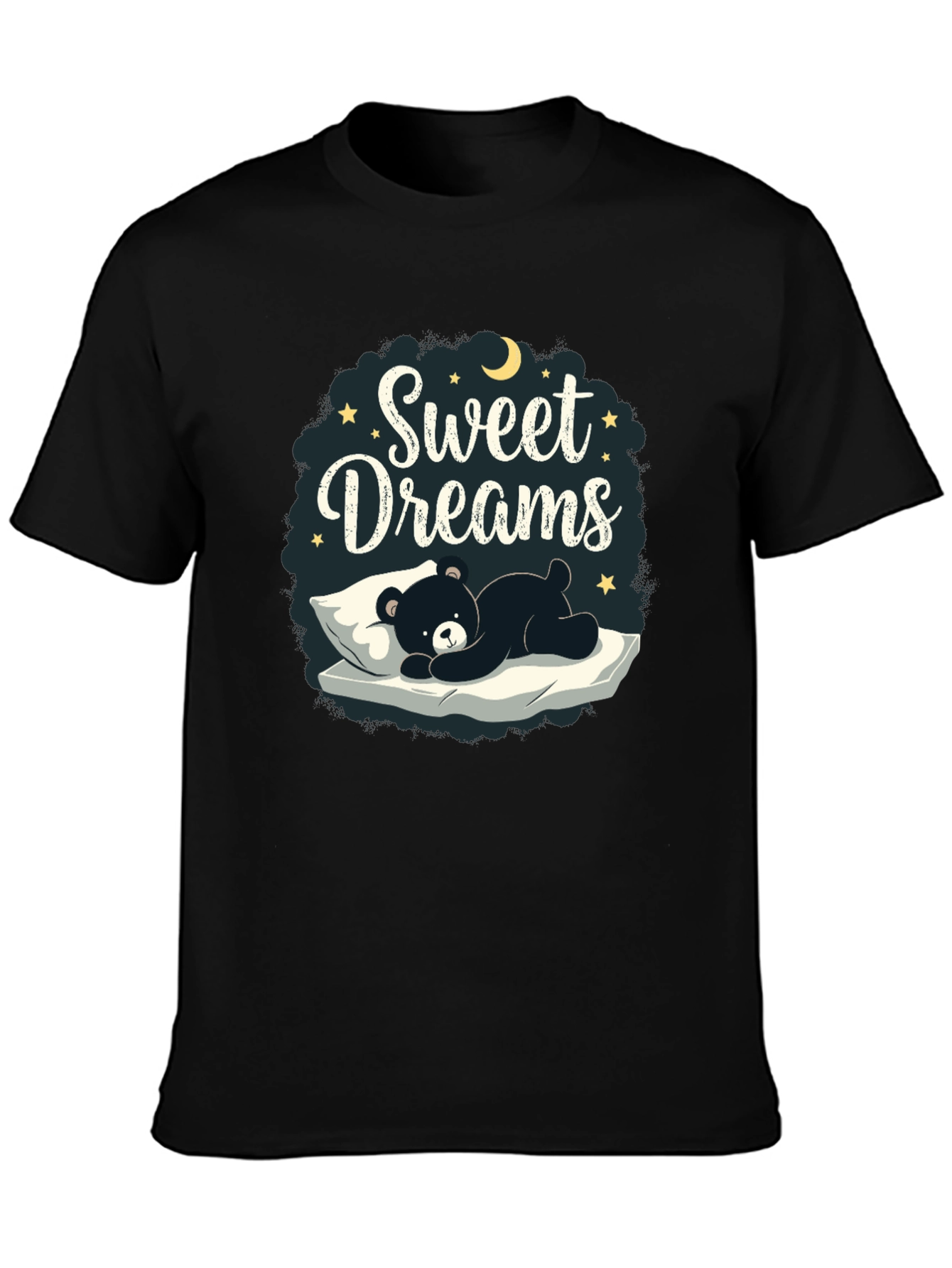 Black Sweet Dreams Bear Graphic T-Shirt view 3