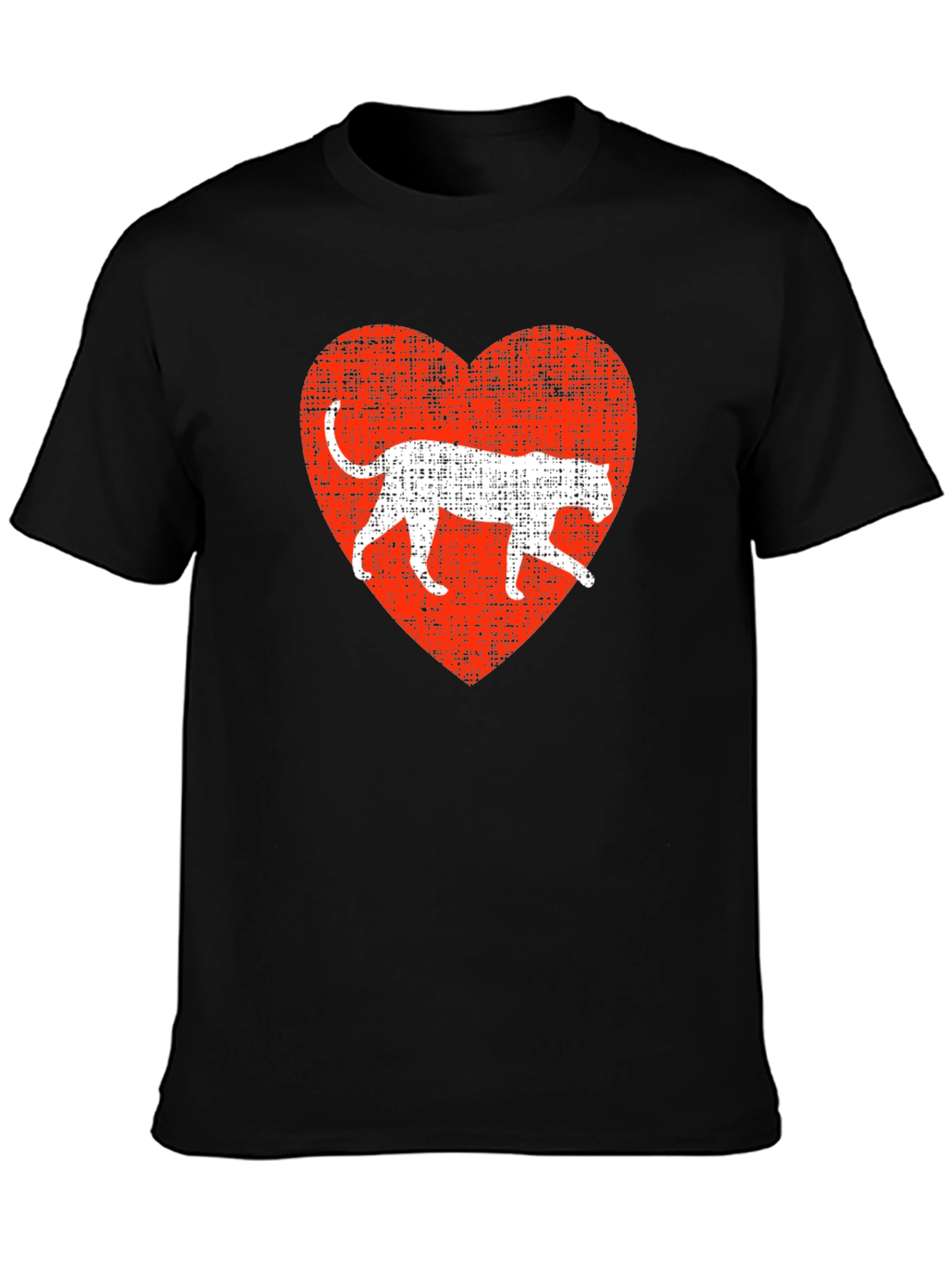 Black Leopard Heart Graphic T-Shirt - Black view 3