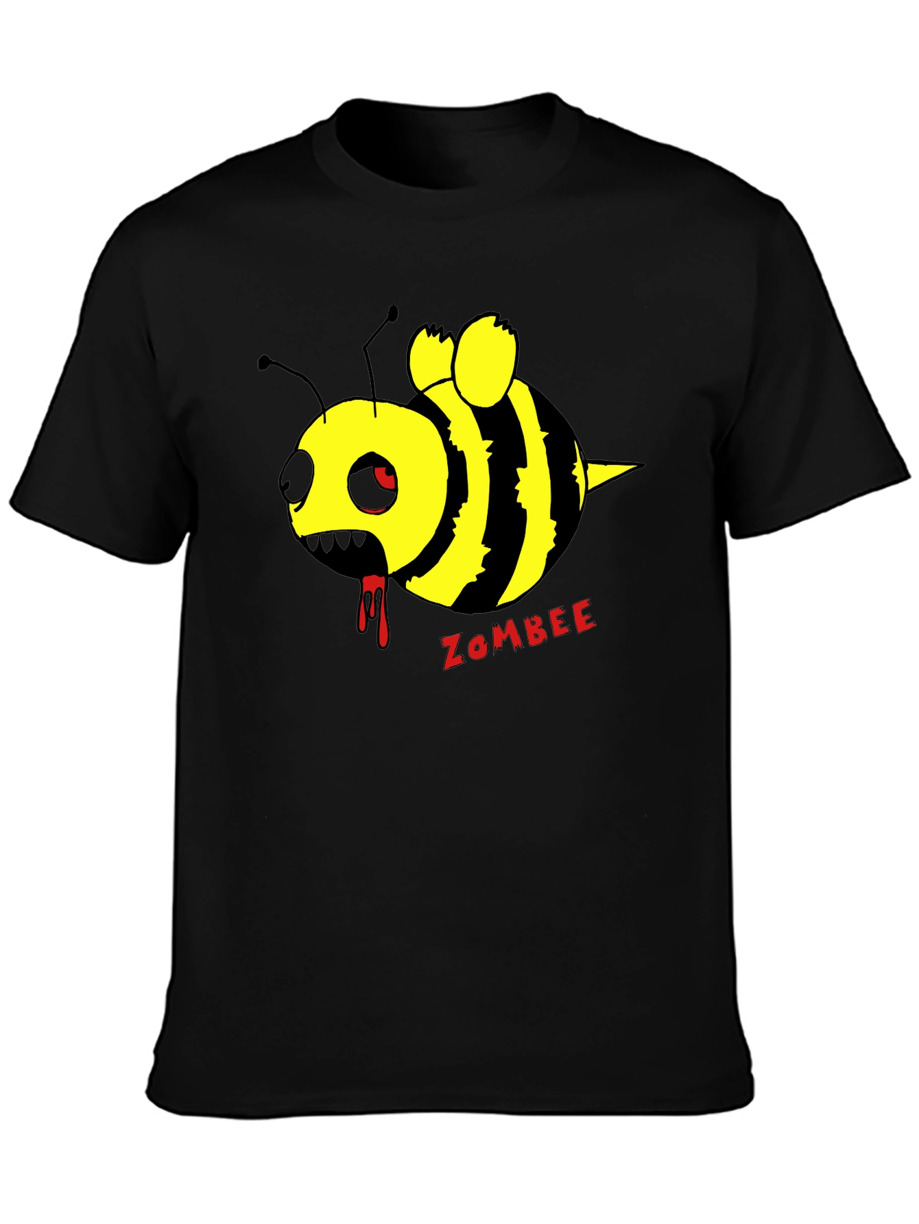 Black Zombee Graphic T-Shirt - Black Cotton Tee view 3