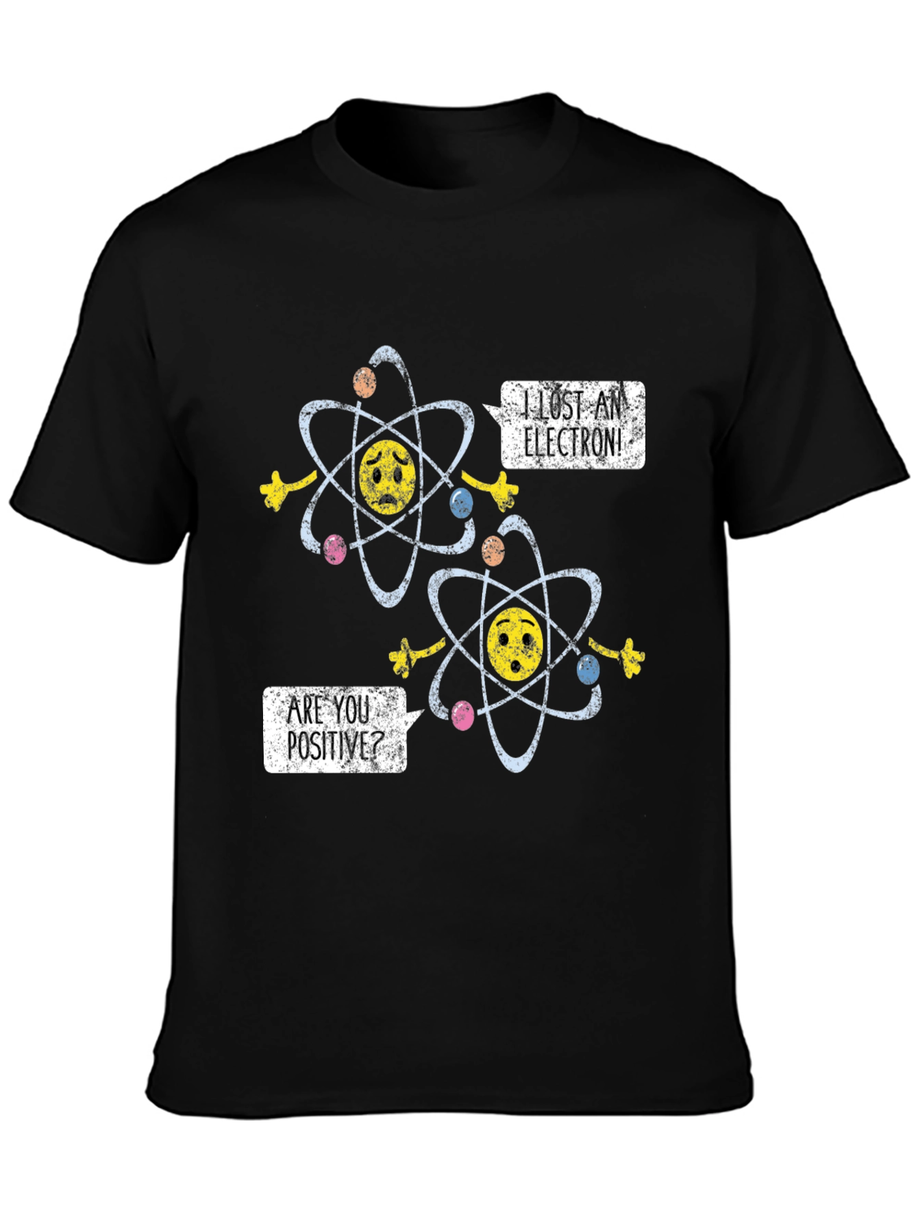 Black Lost Electron Humor T-Shirt view 3