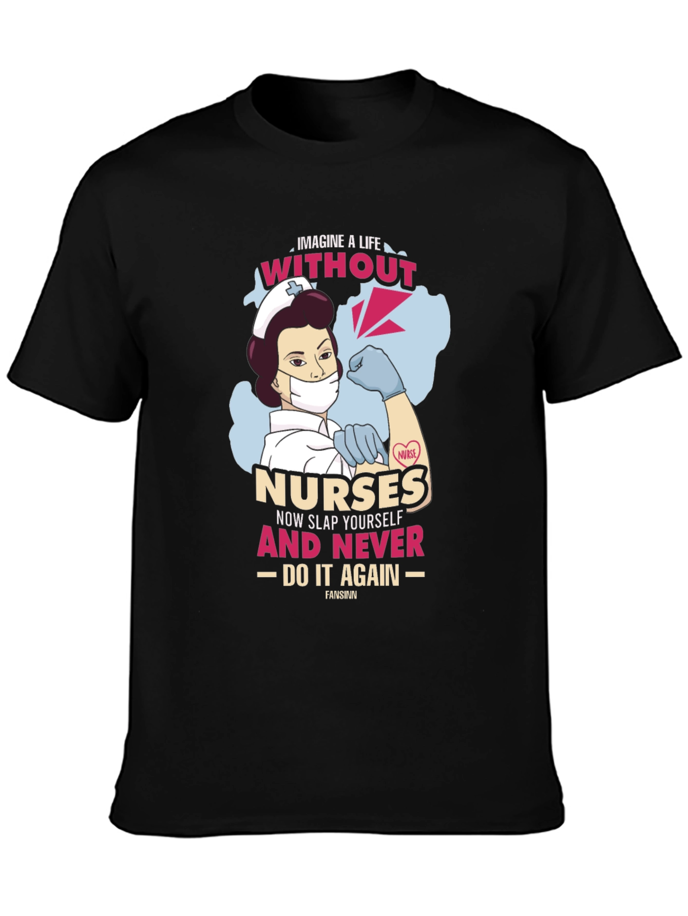 Black Nurse Graphic Tee - Imagine Life Without Nurses view 3