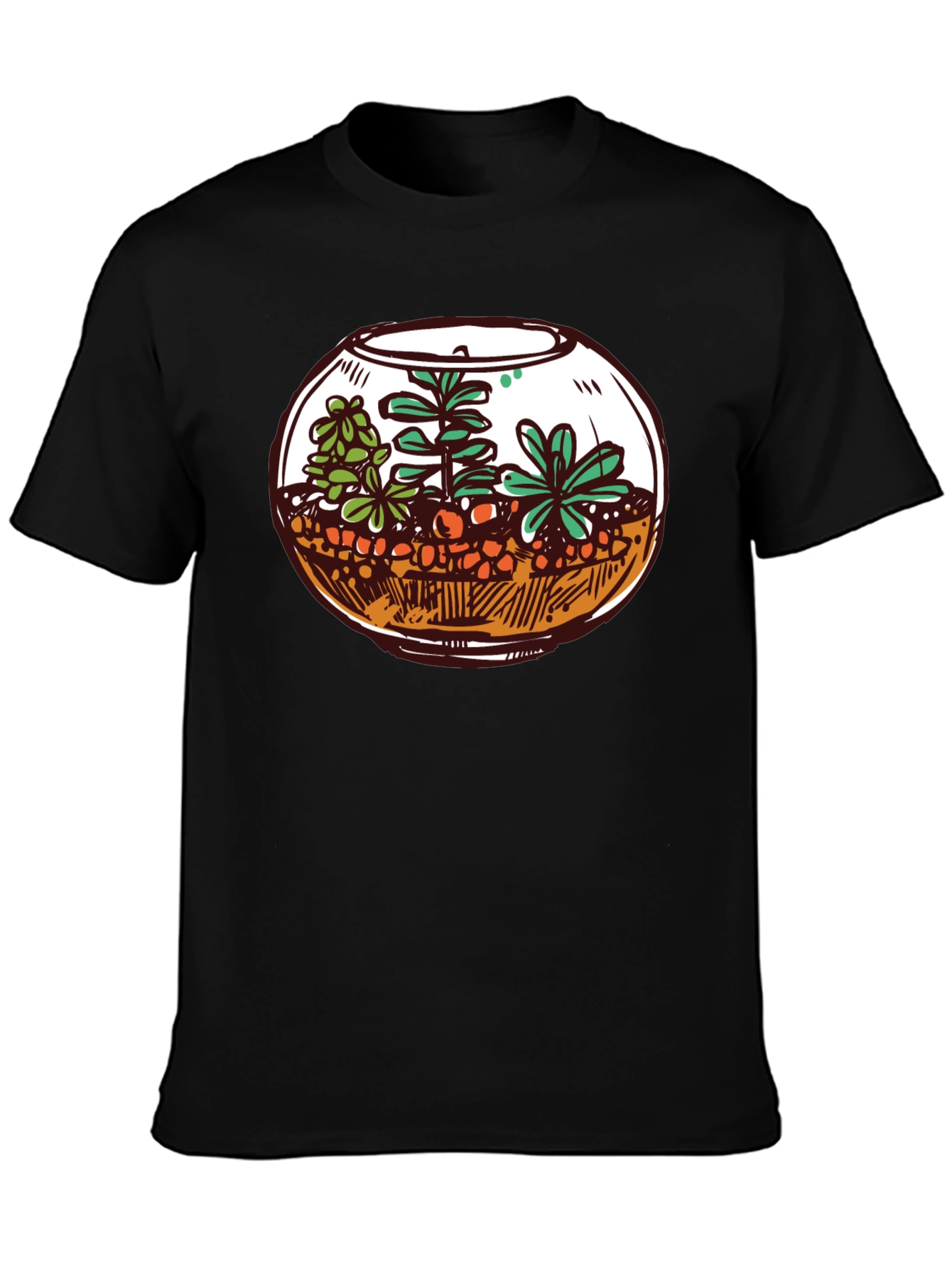 Black Terrarium Graphic Tee - Unique Plant Lover Shirt view 3