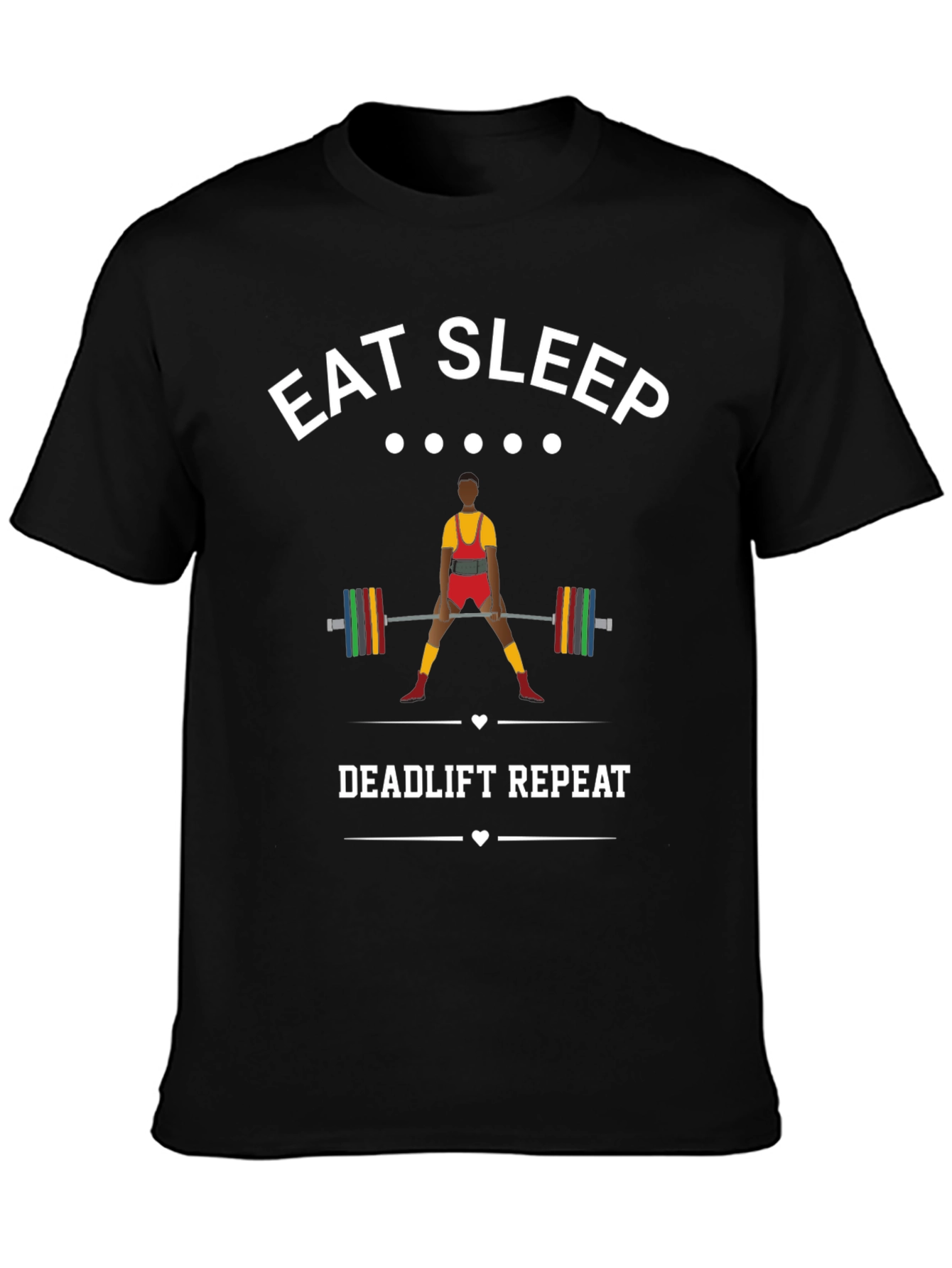 Black Eat Sleep Deadlift Repeat T-Shirt view 3