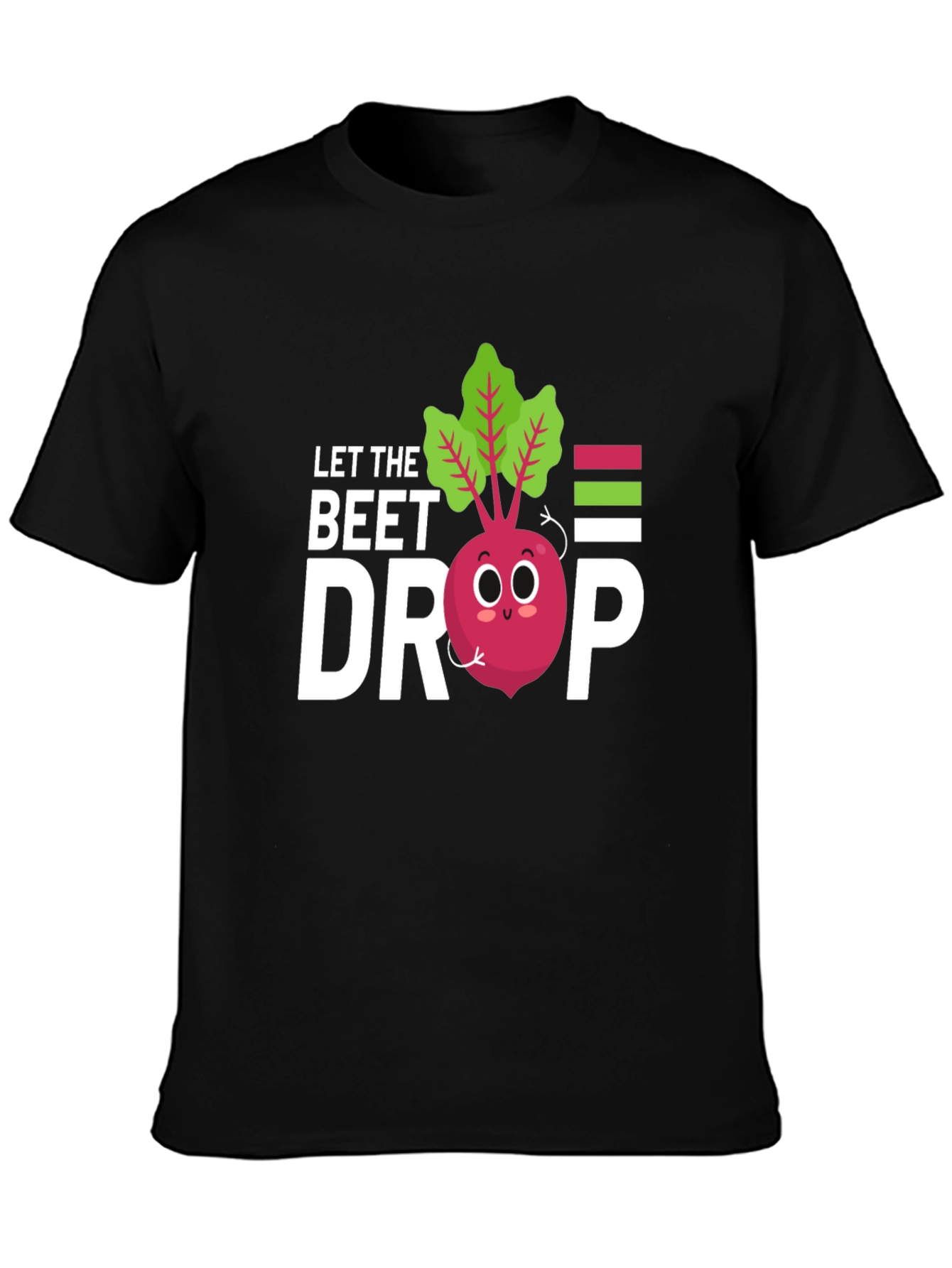 Black Let the Beet Drop Graphic Tee - Cute Vegetable Pun T-Shirt view 3