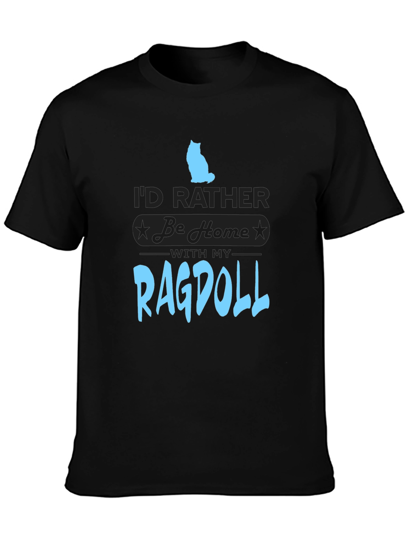Black Ragdoll Cat Lover T-Shirt view 3