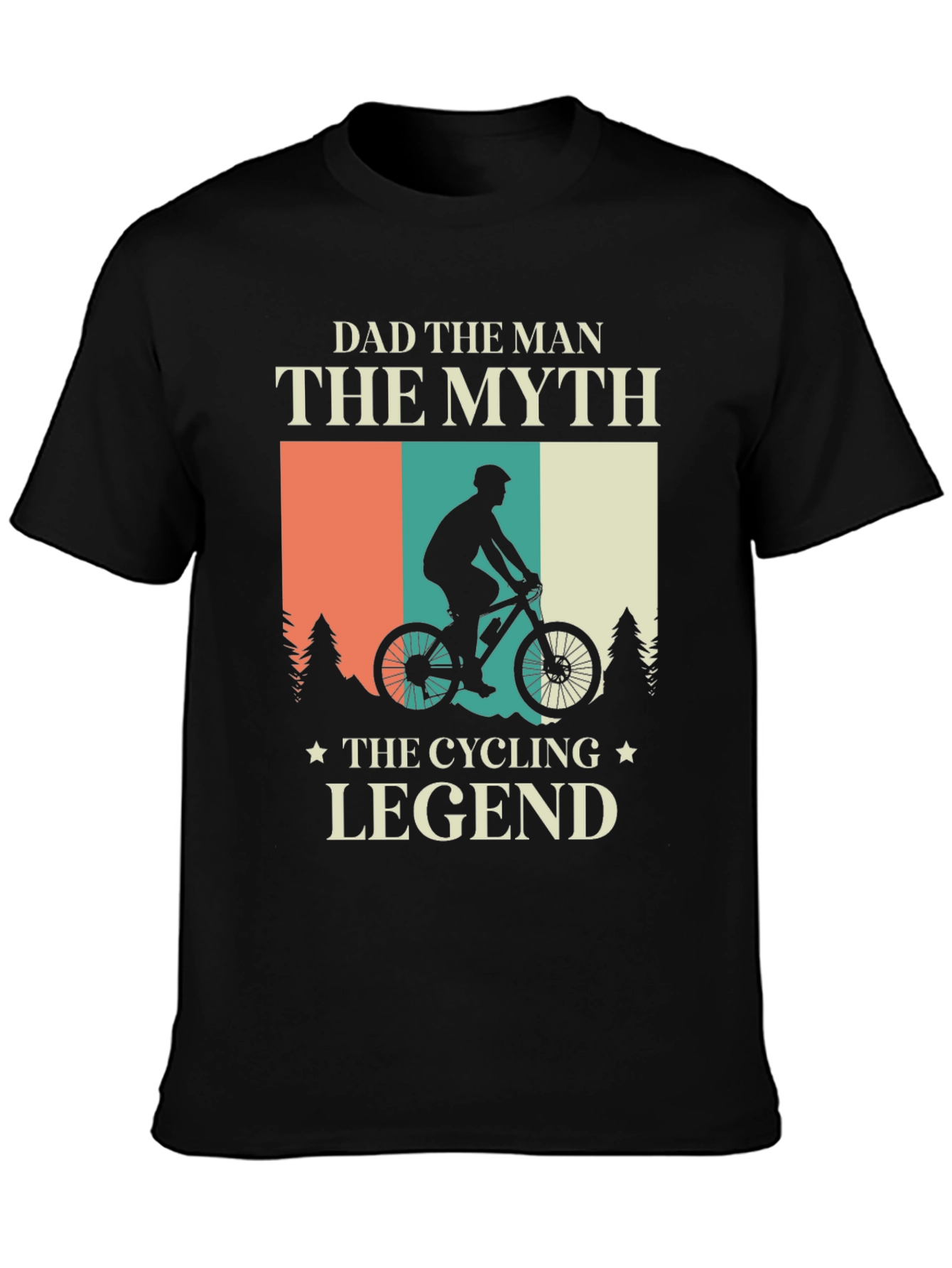 Black Dad The Man, Cycling Legend T-Shirt view 3