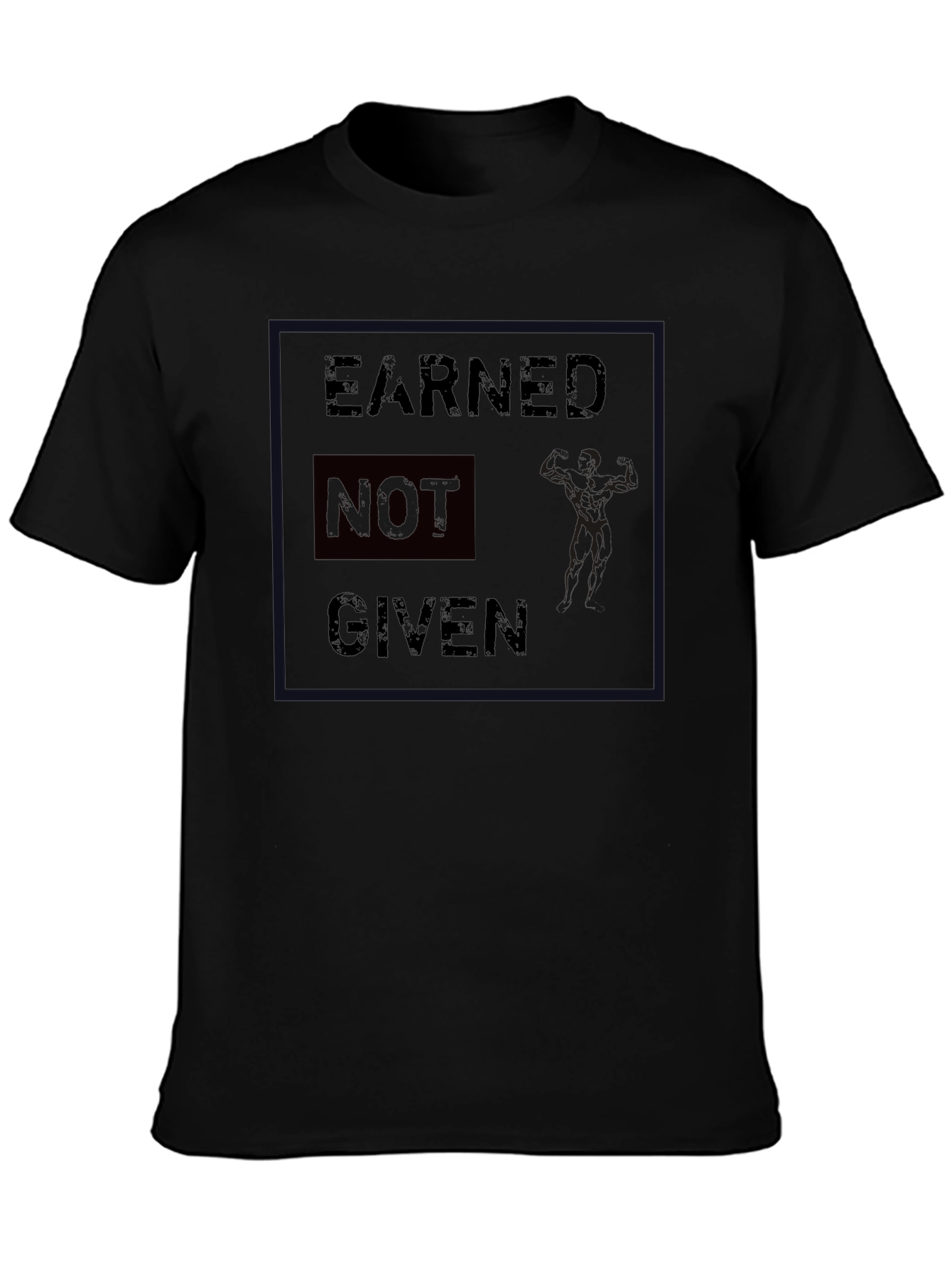 Black Earned Not Given Graphic Print Men's T-Shirt view 3
