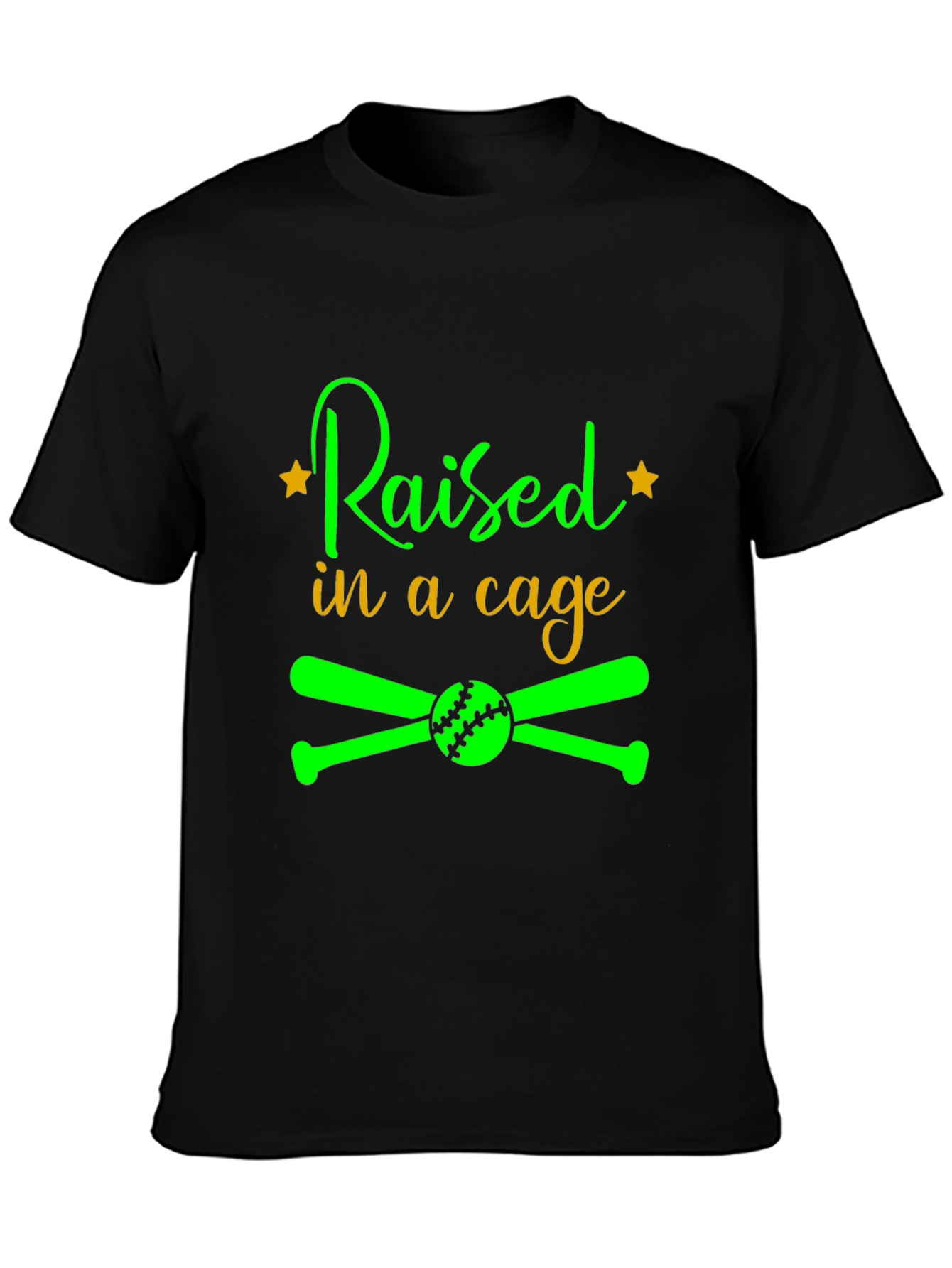 Raised in a Cage Baseball T-Shirt - 3