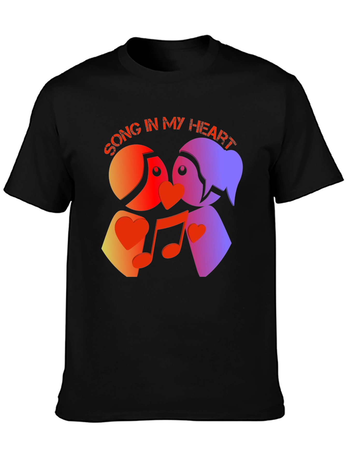 Black Song in My Heart Graphic Tee - Trendy Music Lover Shirt view 3