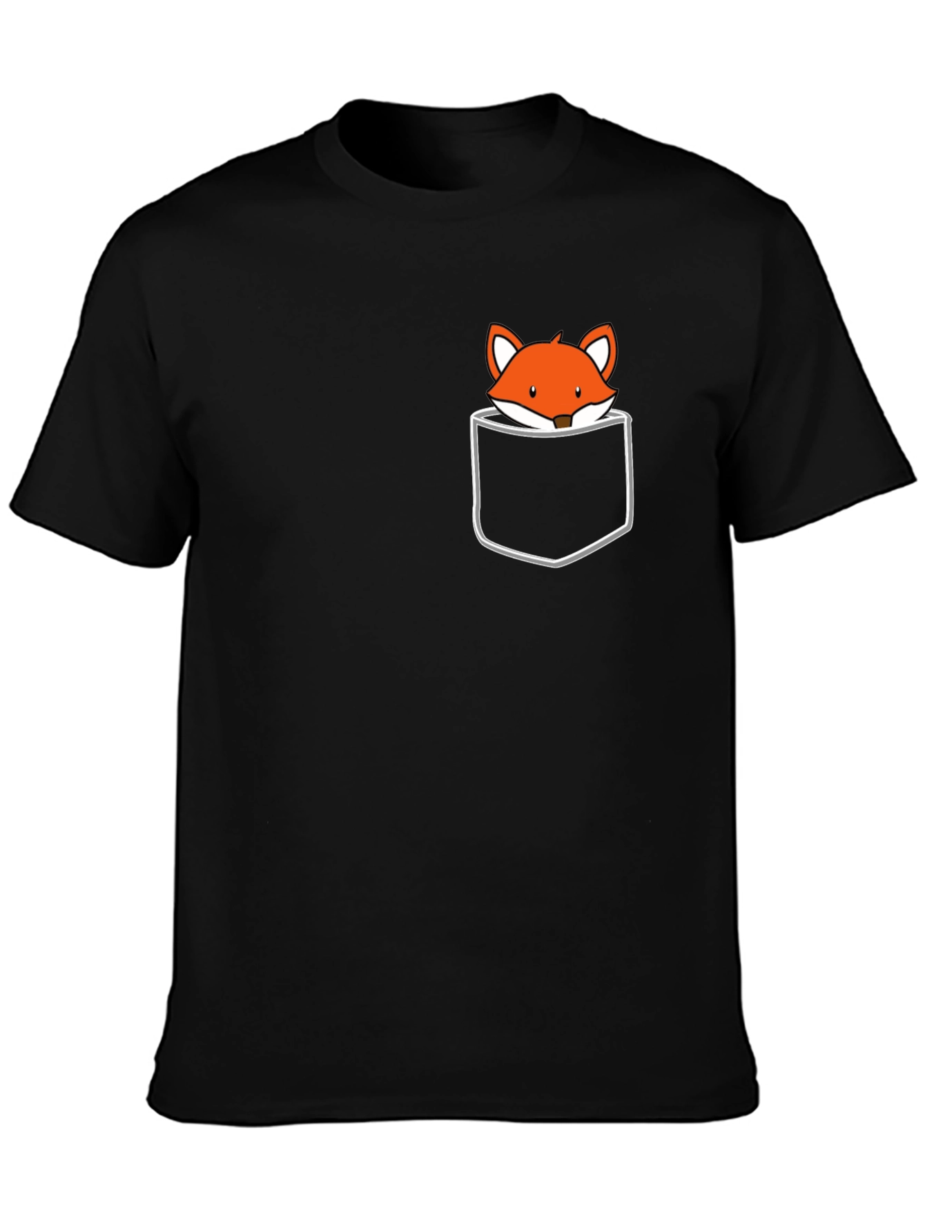 Black Fox Pocket T-Shirt - Cute & Casual Style view 3