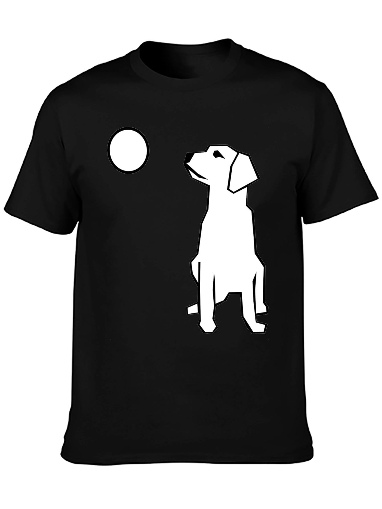 Black Modern Dog Graphic T-Shirt - Black Casual Tee view 3