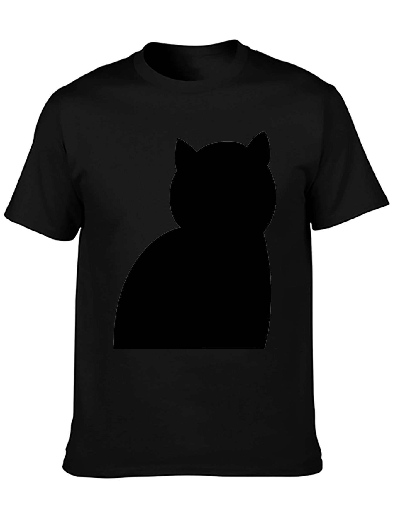 Black Black Cat Silhouette T-Shirt - Unisex Casual Tee view 3