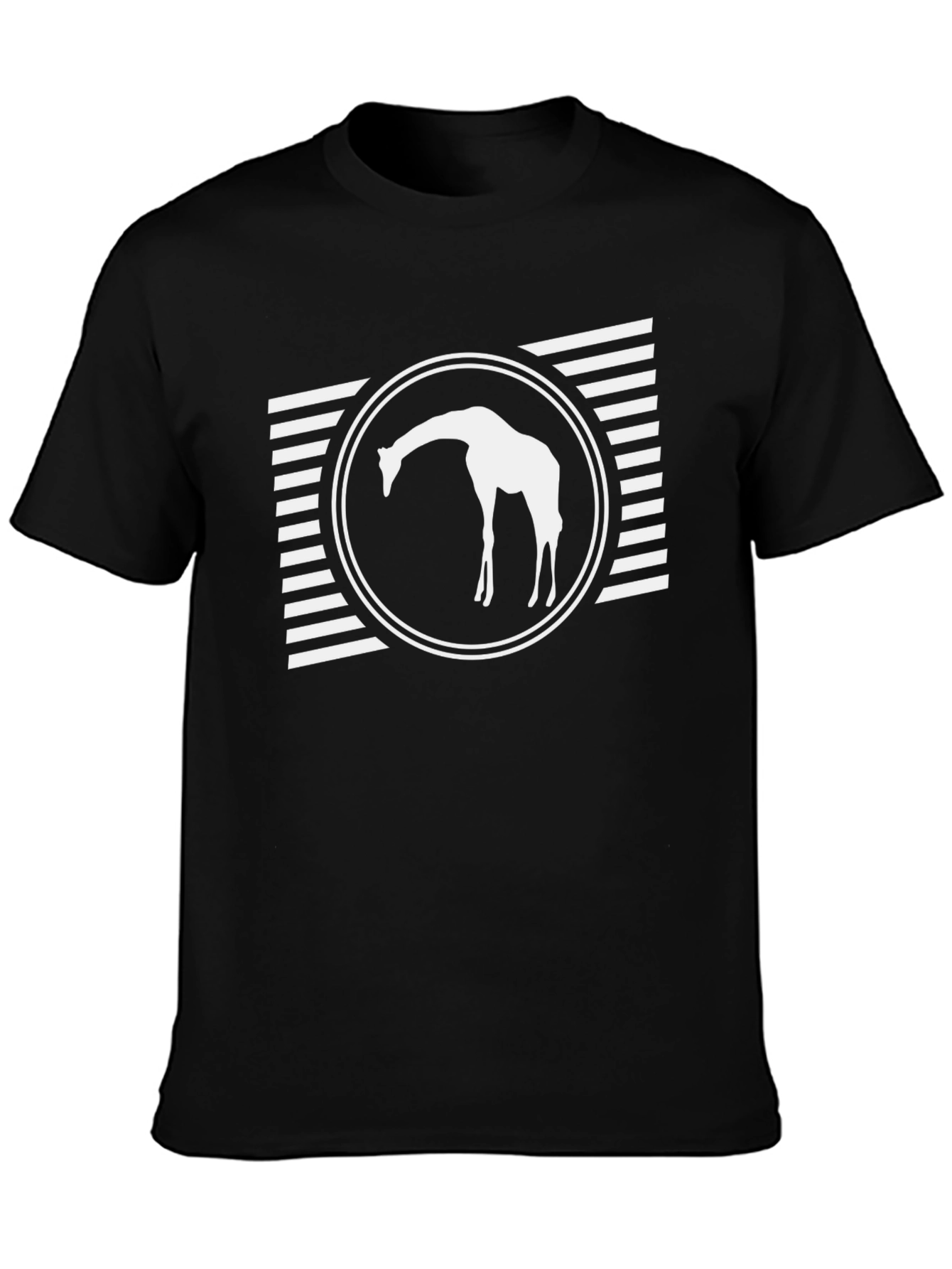 Black Giraffe Graphic Tee - Black Casual Shirt view 3