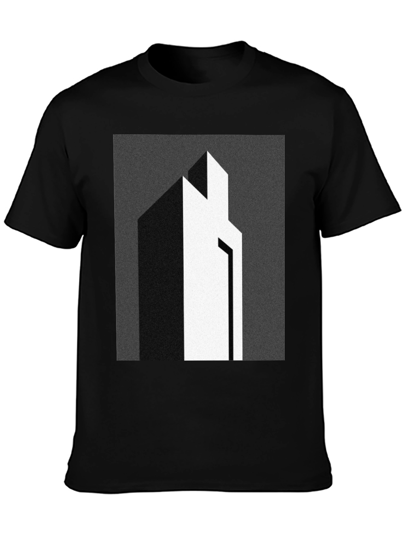 Black Modern Abstract Graphic Print Tee view 3