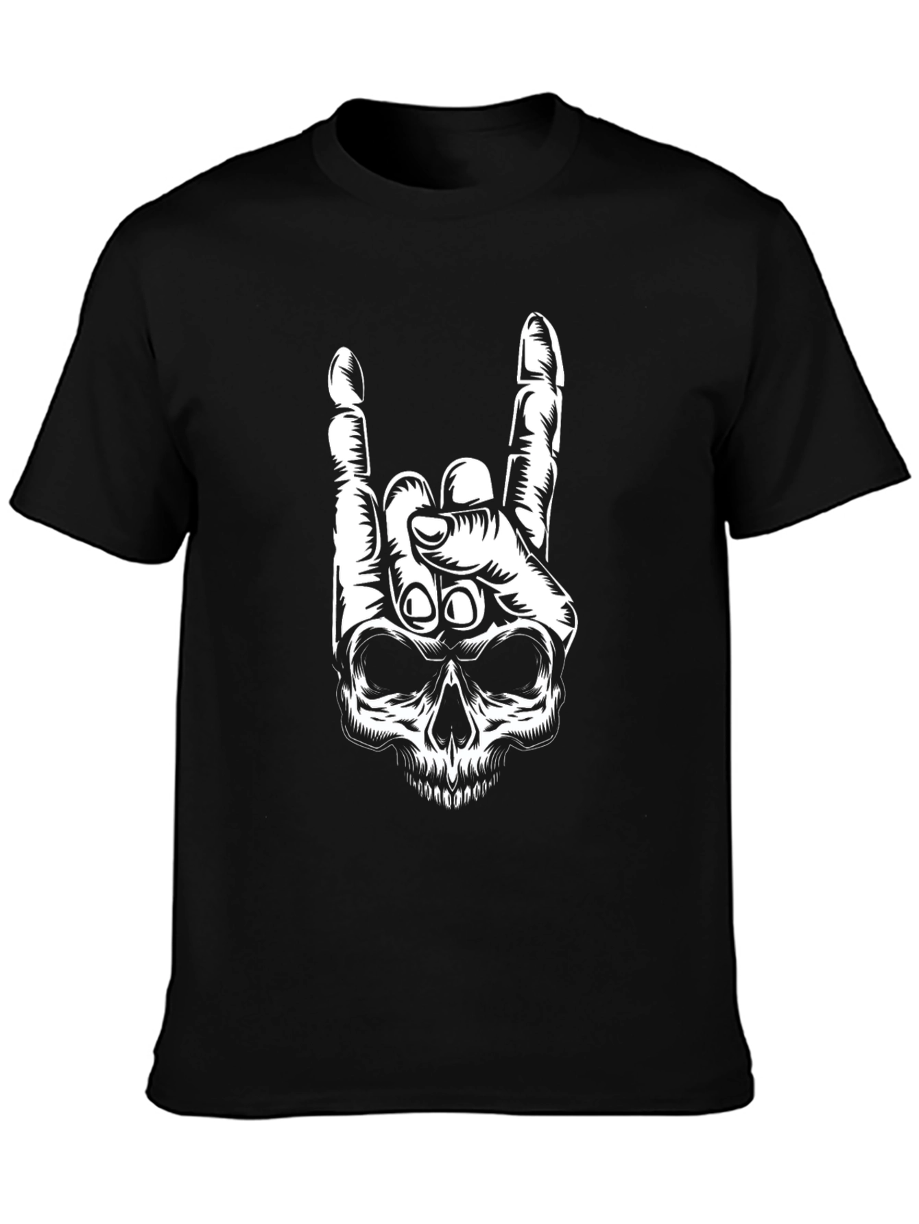Black Skull Hand Graphic Tee - Rock On! view 3