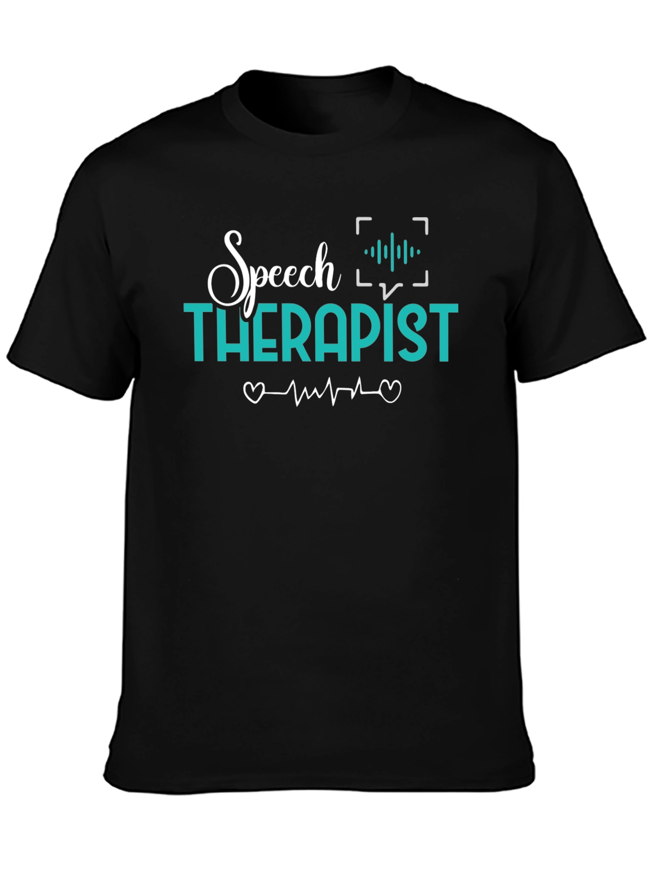 Black Speech Therapist T-Shirt - Cute Design view 3