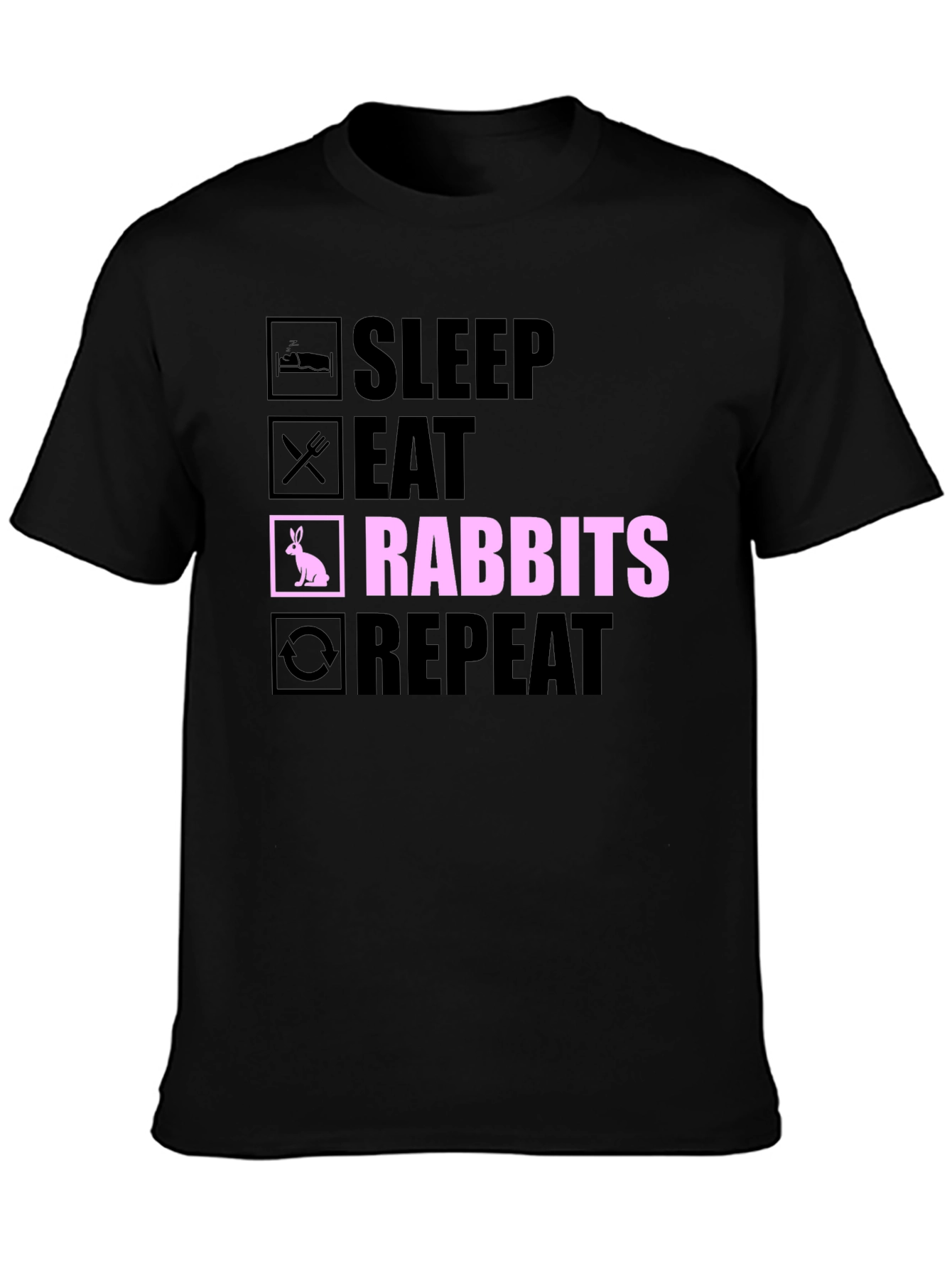 Black Sleep Eat Rabbits Repeat T-Shirt view 3
