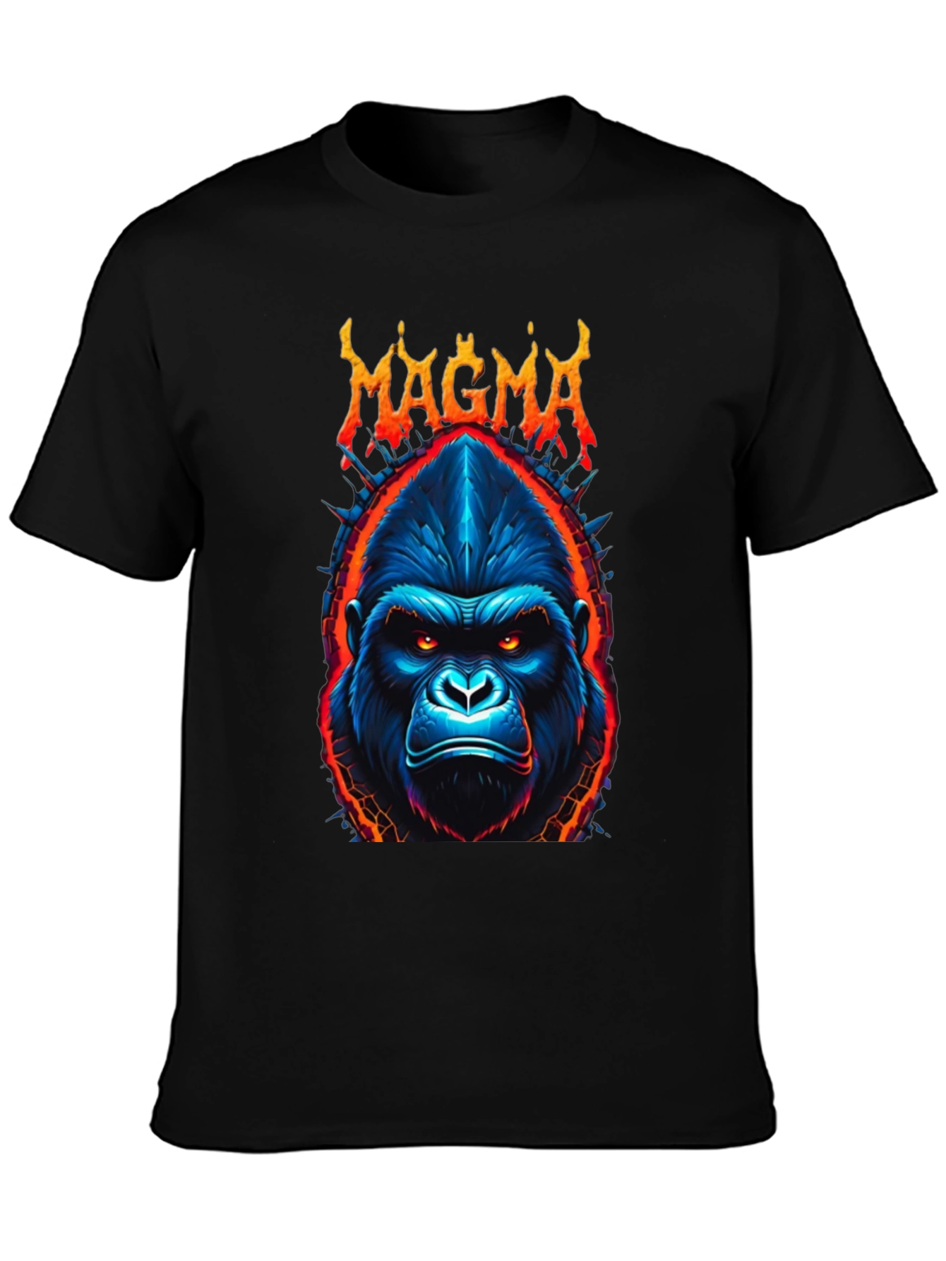 Black Magma Gorilla Graphic Tee - Bold Black T-Shirt view 3