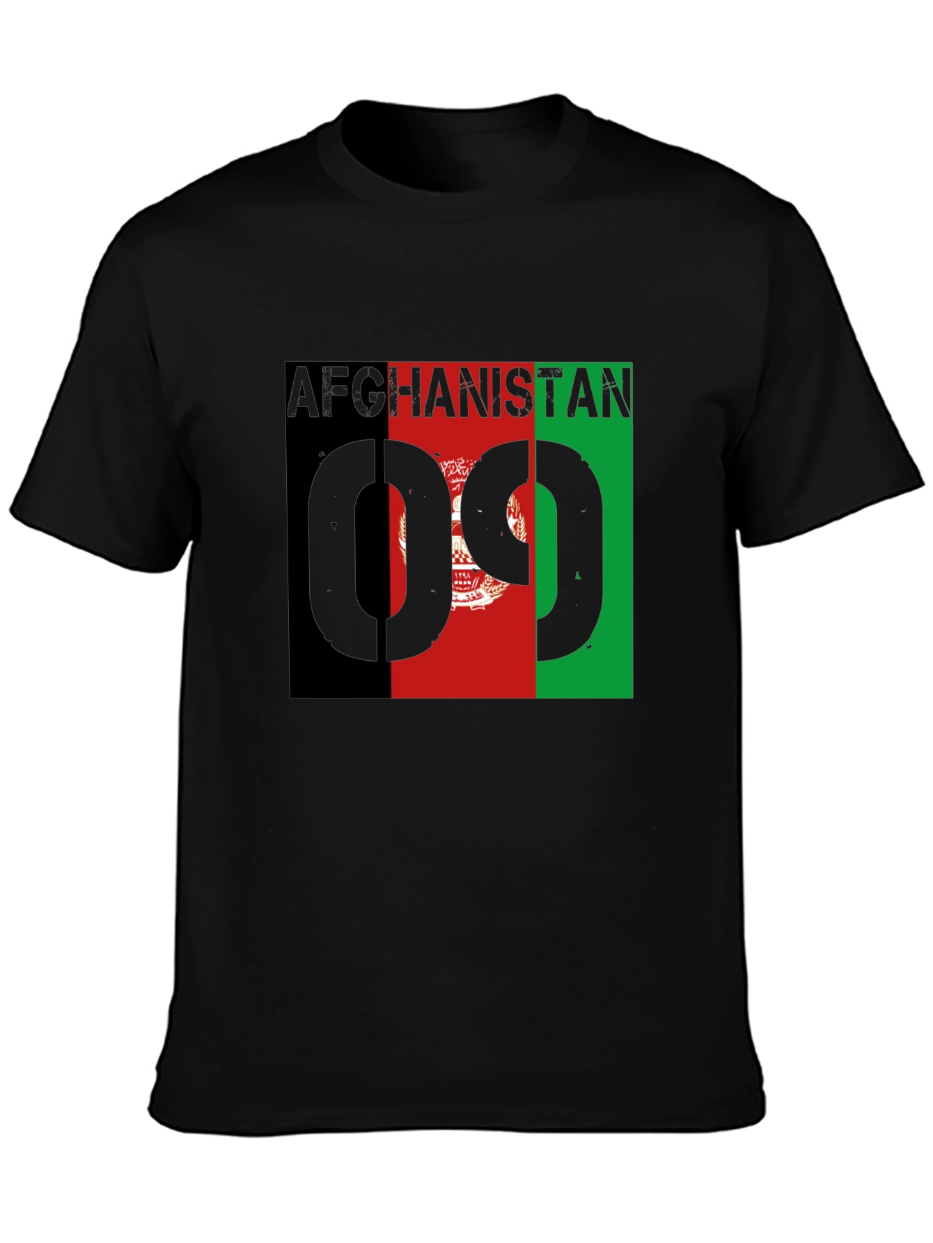 Black Afghanistan Flag T-Shirt view 3