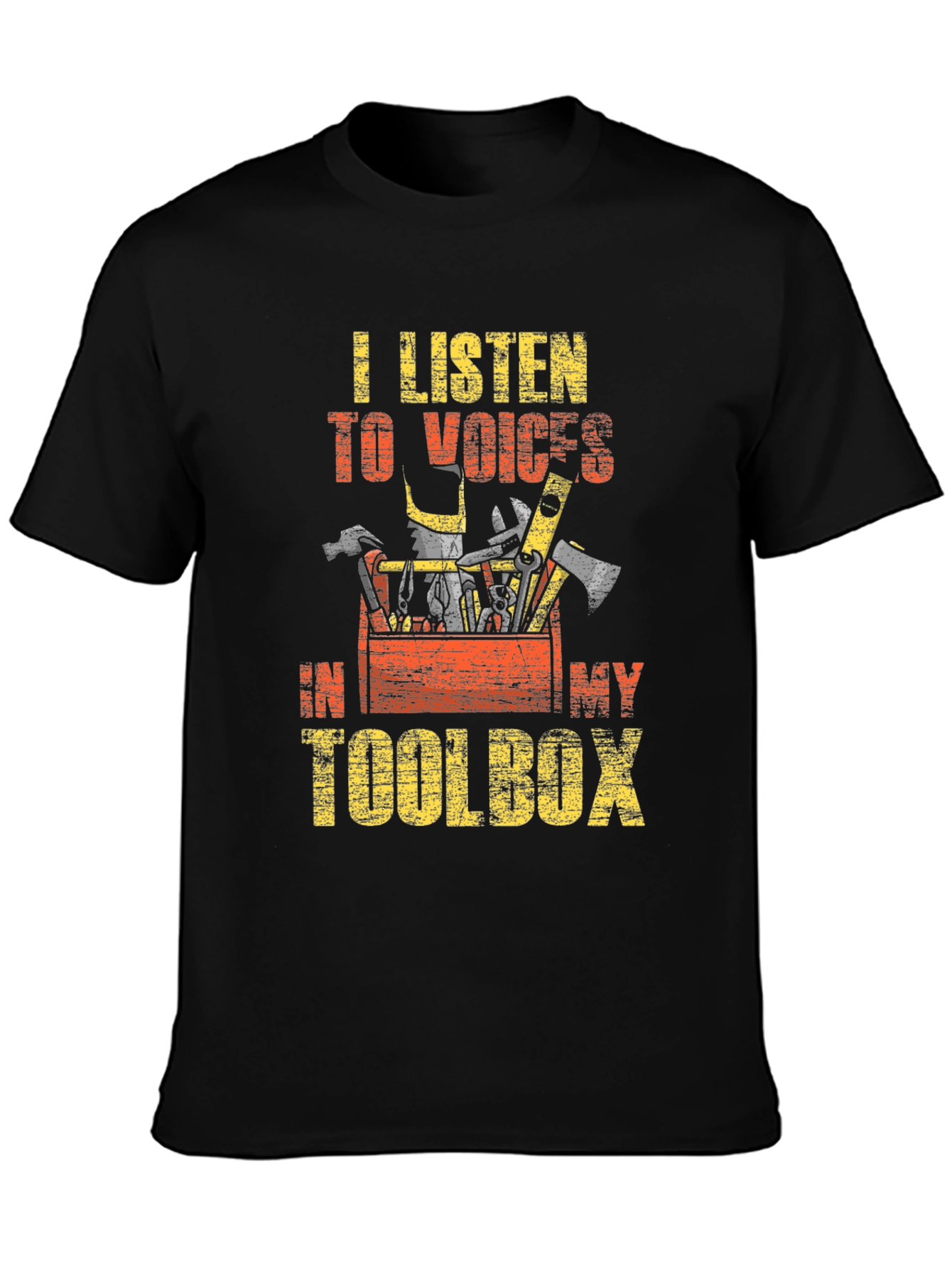 Black Toolbox Voices Men's Black Graphic T-Shirt view 3