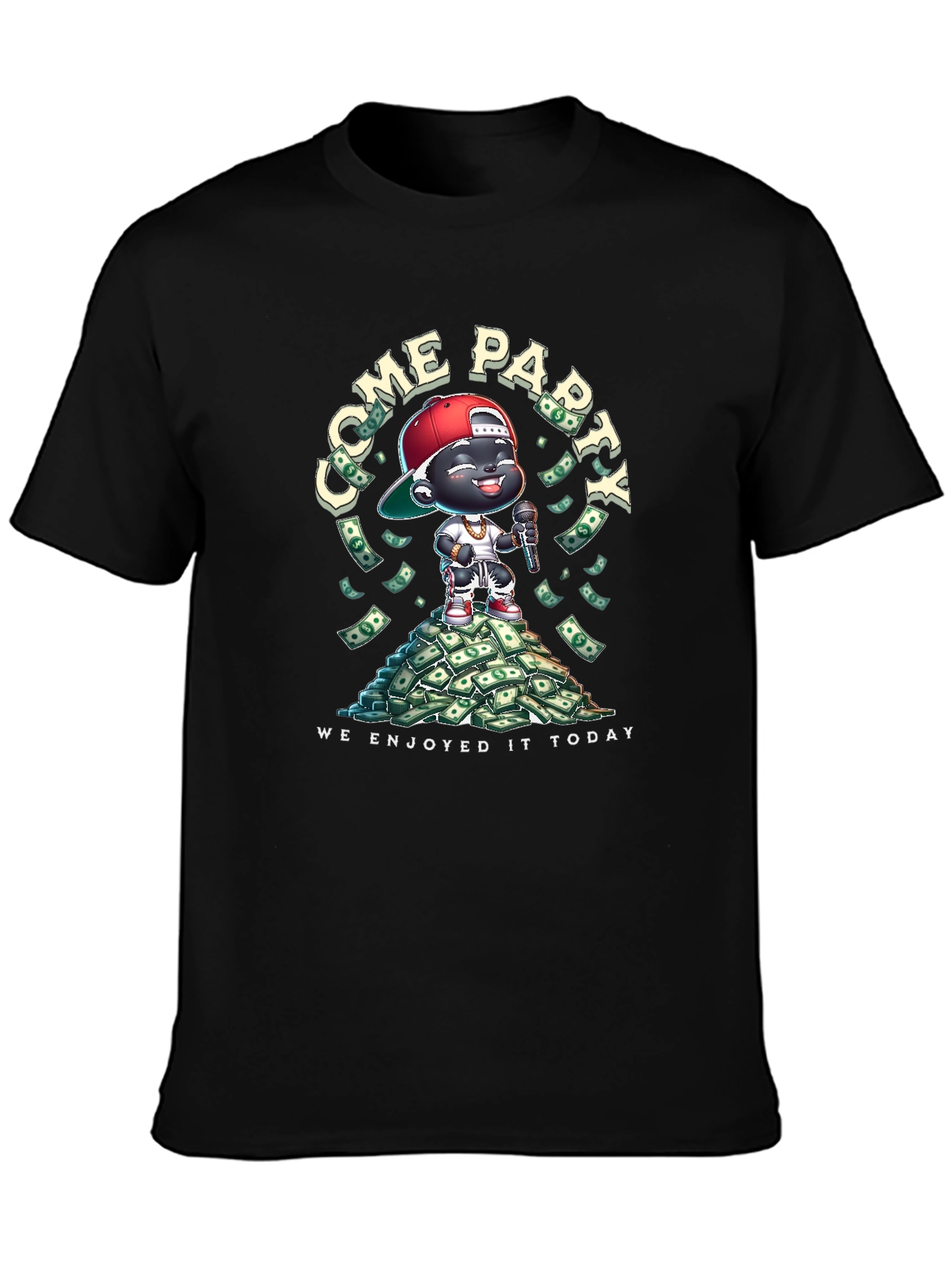 Black Cartoon Character T-Shirt  view 3