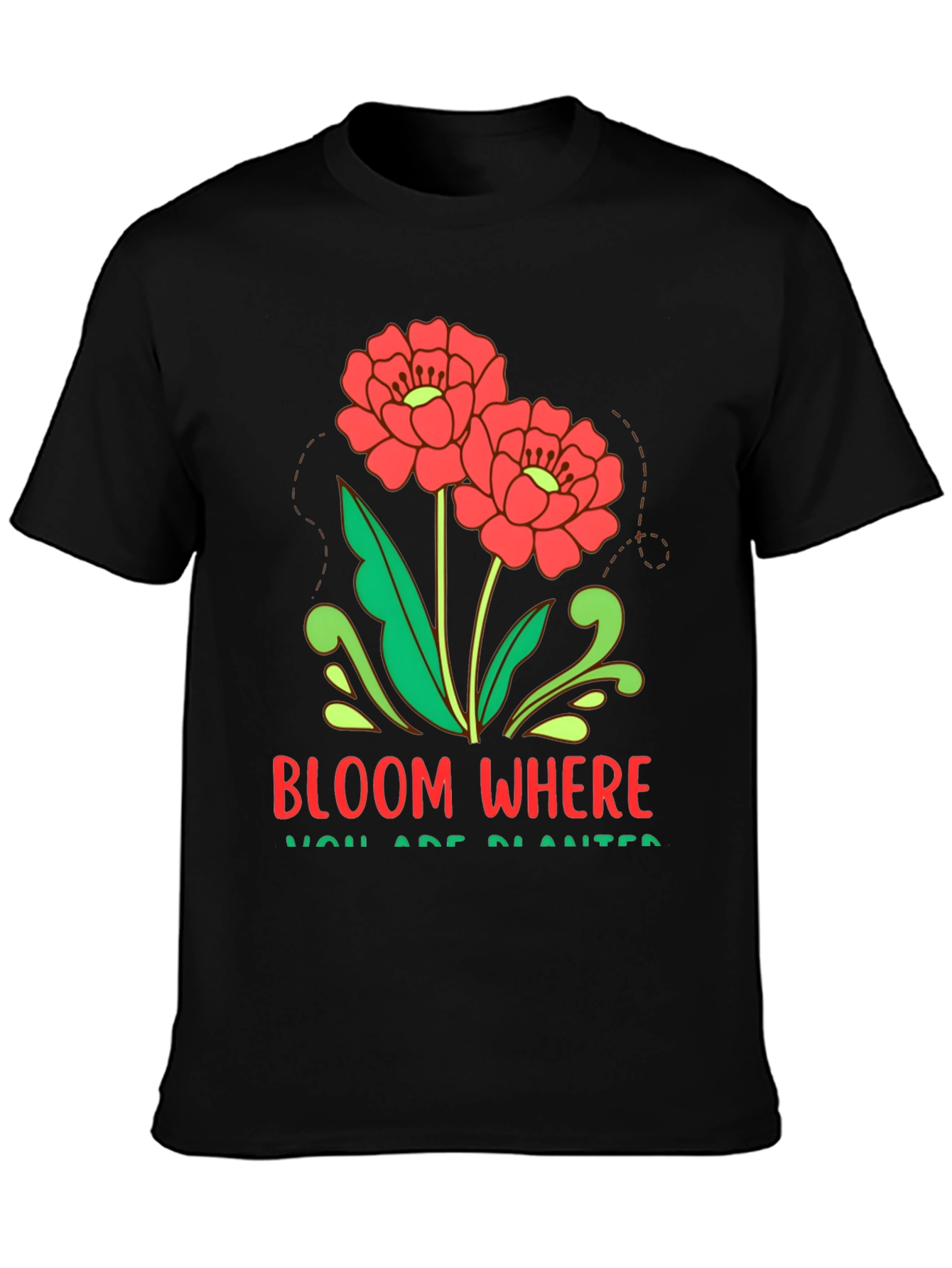 Black Bloom Where You Are Planted Graphic Tee view 3
